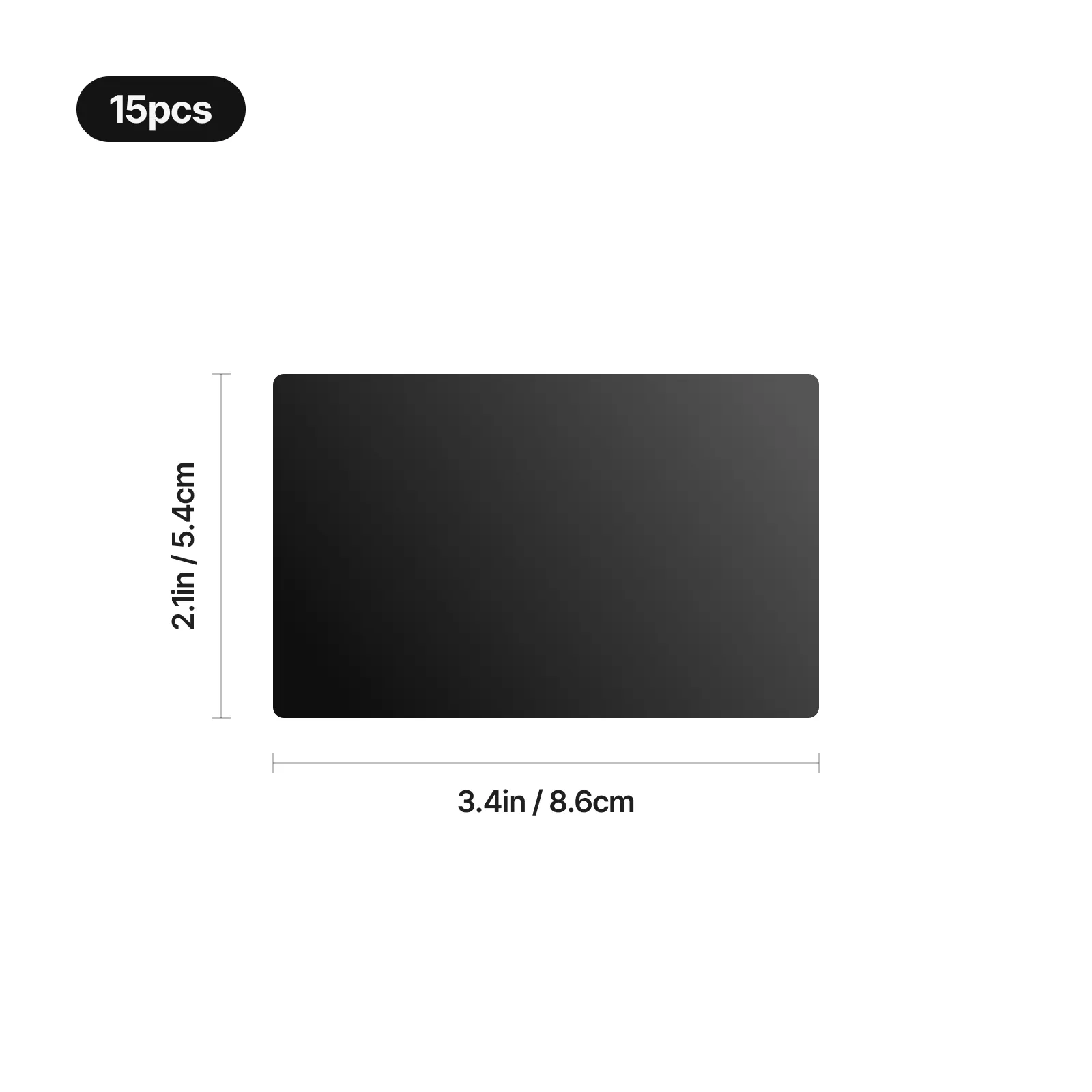 0.03" Black Aluminum Business Cards (15pcs) - Image 3