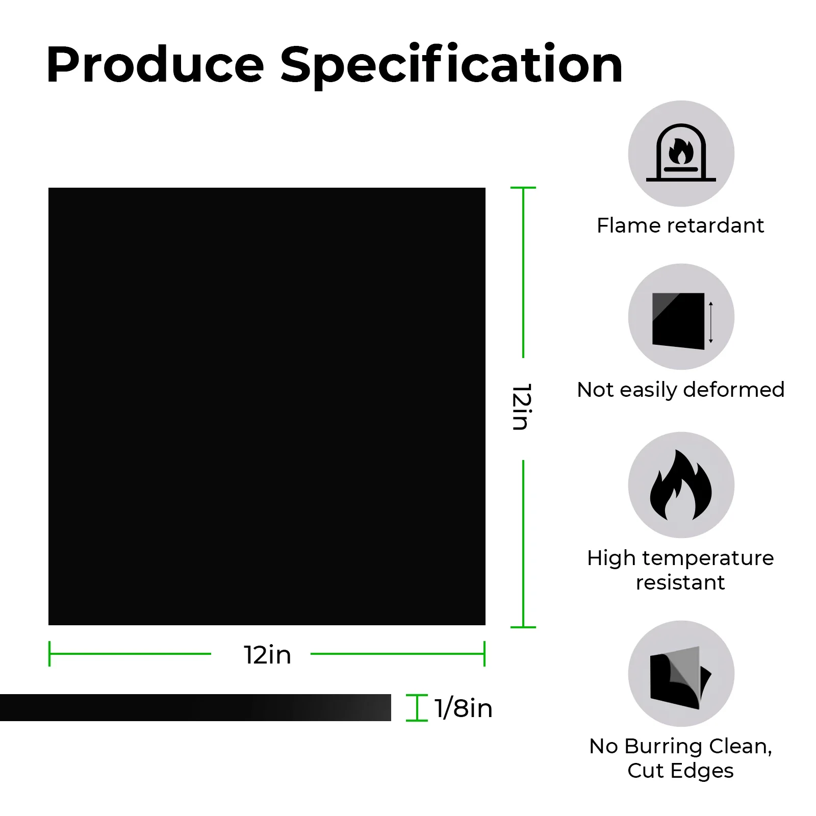 1/8" Black Fire Retardant Acrylic Sheet Plexiglass for Diode Laser Cutting (3pcs) - Image 3