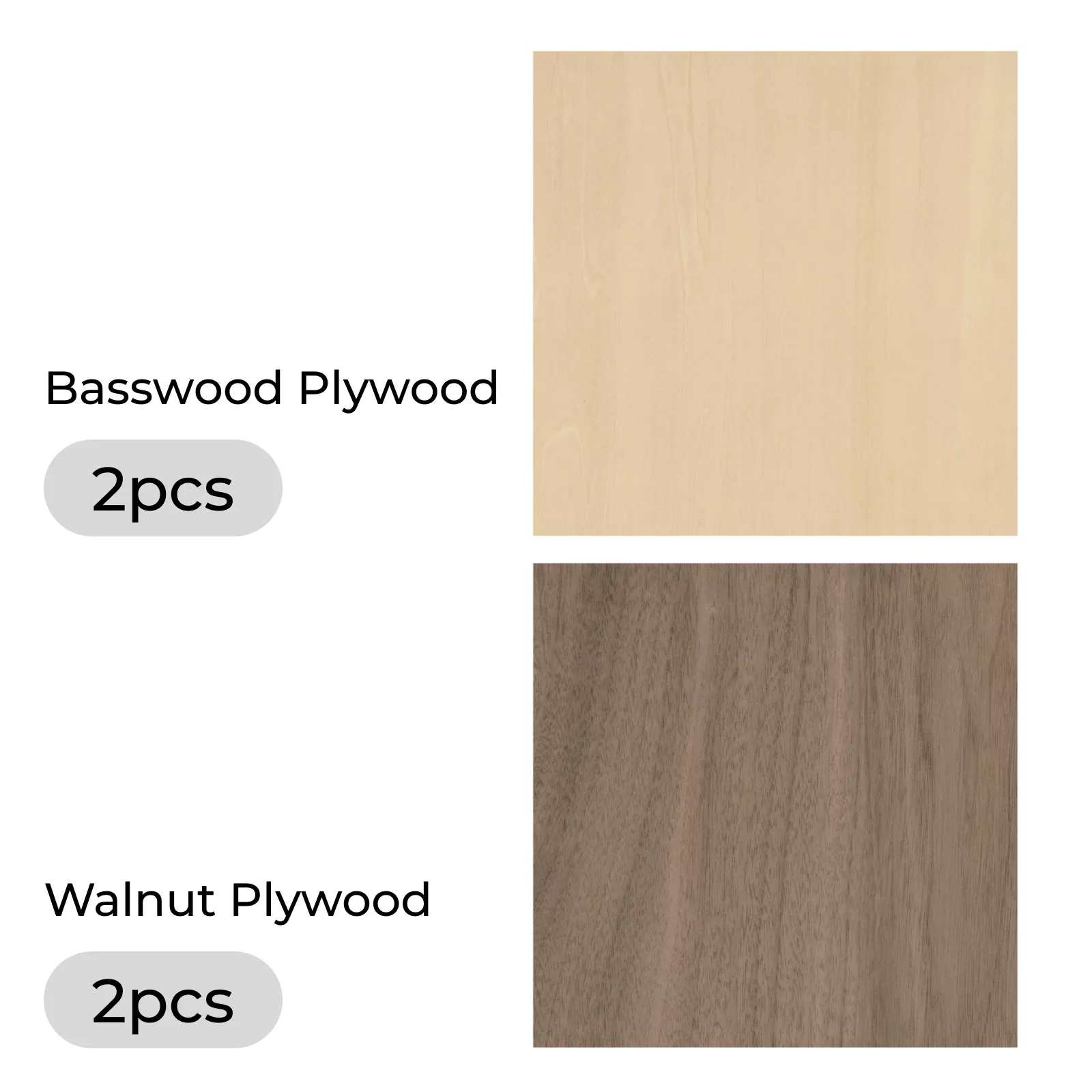 1/8" Black Walnut & Basswood Plywood Sheet (4pcs) - Image 5