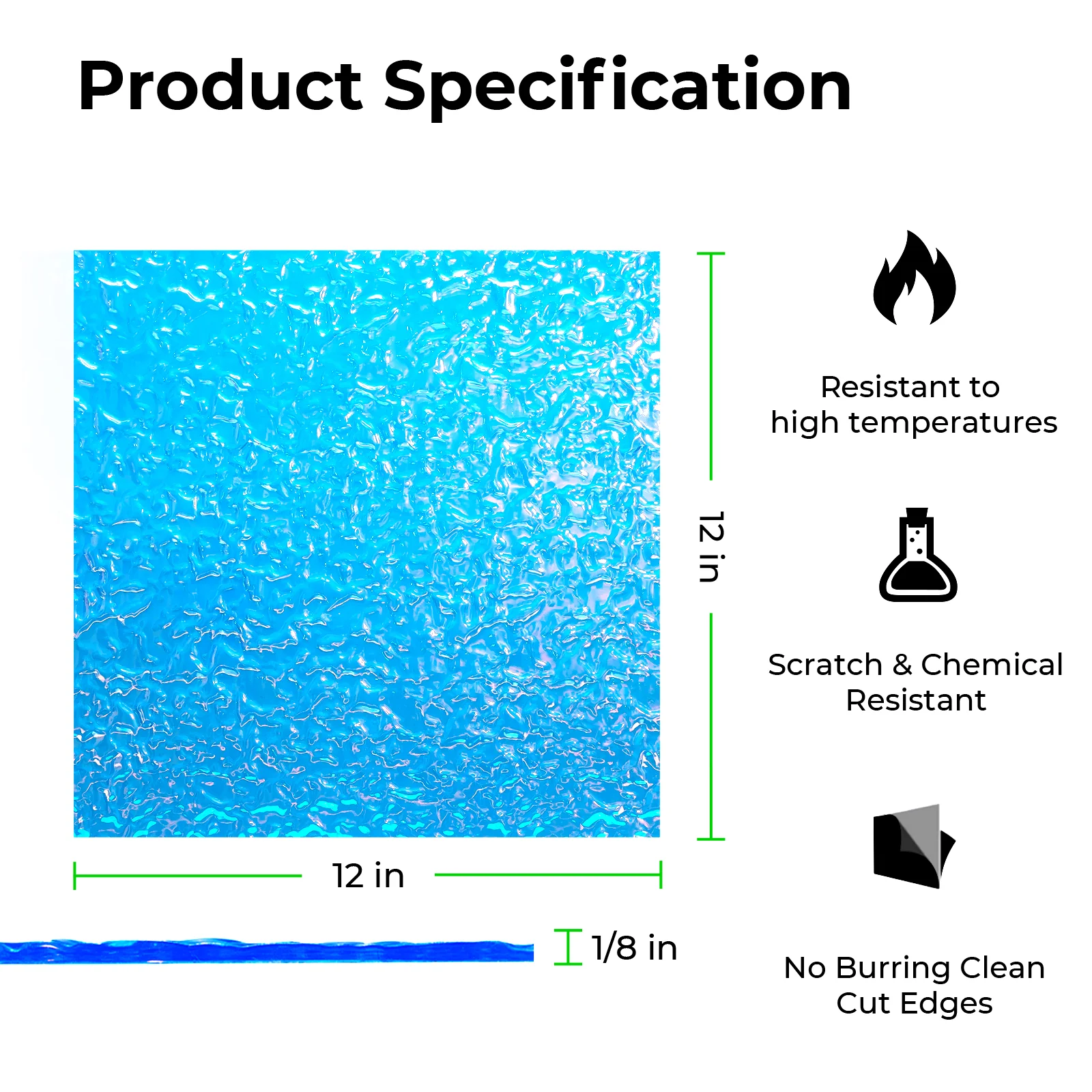 1/8" Clear Iridescent Acrylic Plexiglass Sheet (3pcs) - Image 11