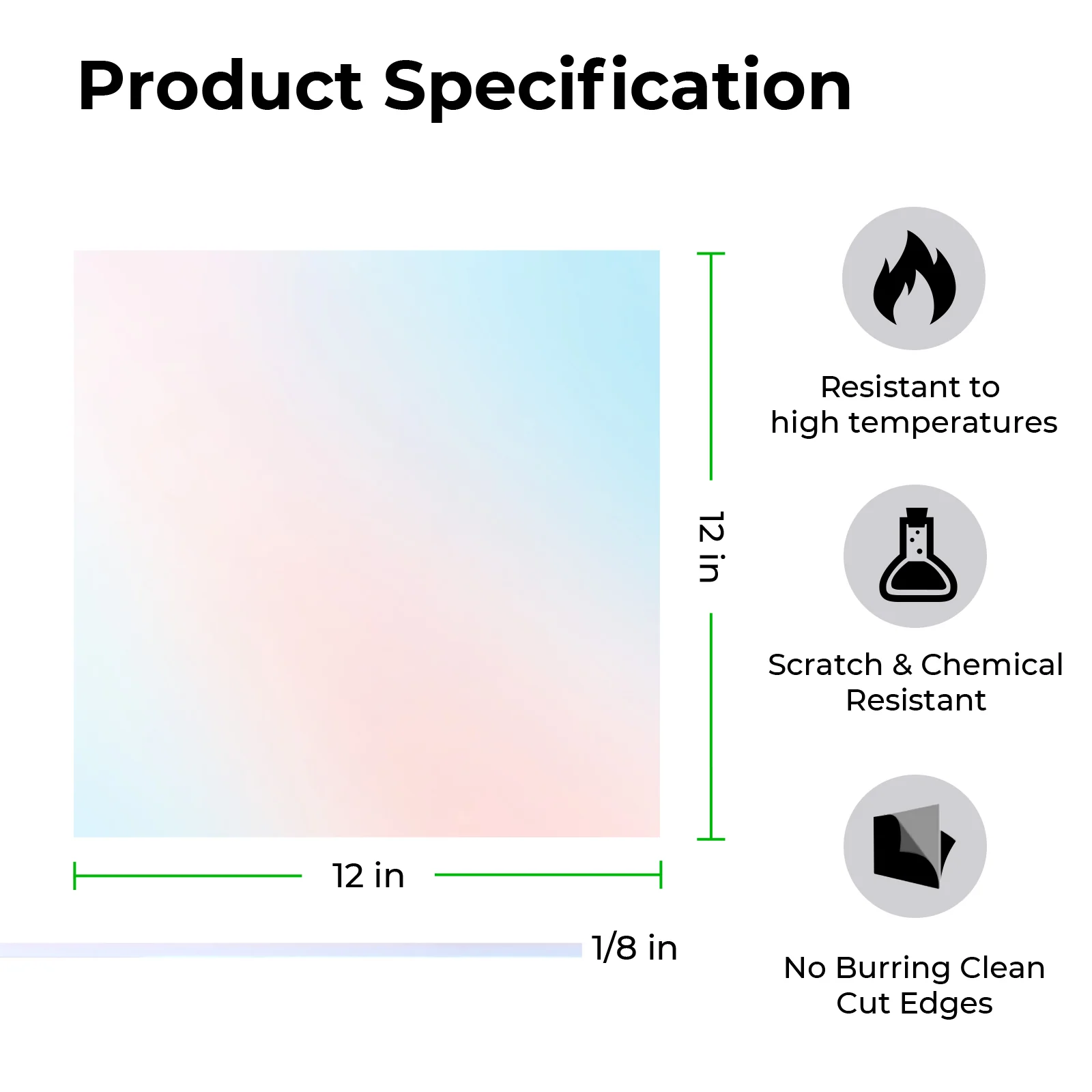 1/8" Clear Iridescent Acrylic Plexiglass Sheet (3pcs) - Image 16