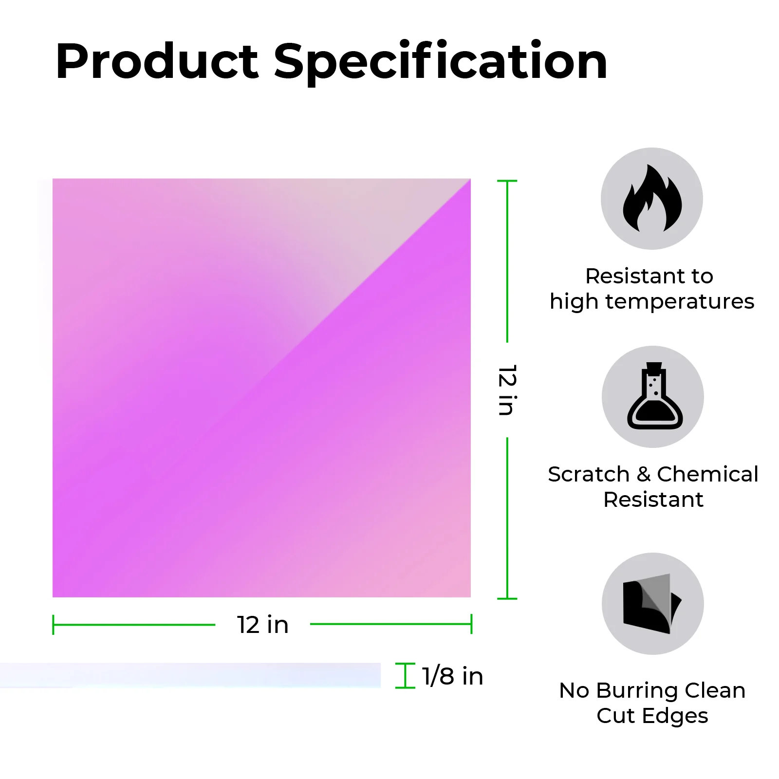 1/8" Clear Iridescent Acrylic Plexiglass Sheet (3pcs) - Image 23