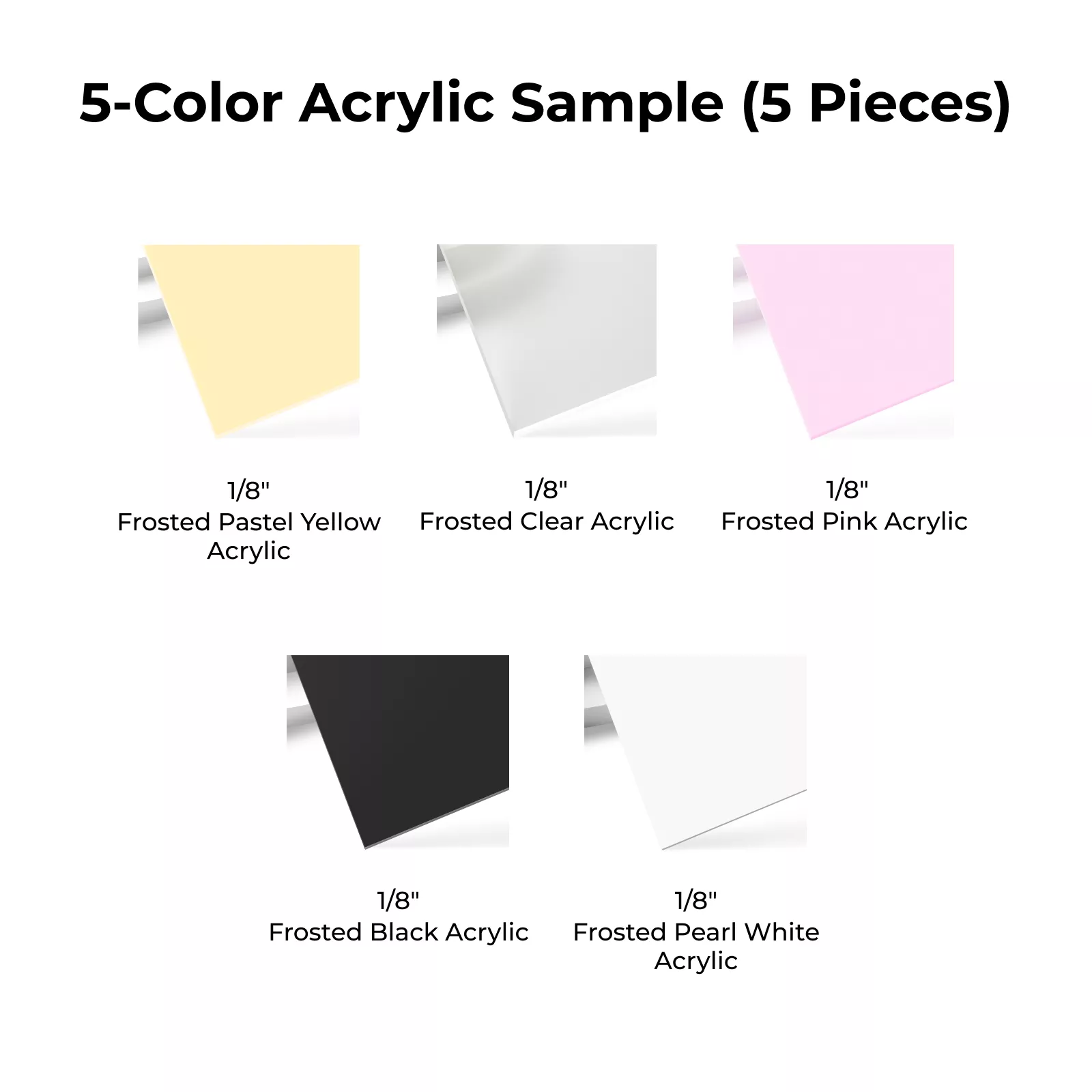 1/8" Frosted Acrylic Sample Set (5pcs) - Image 4