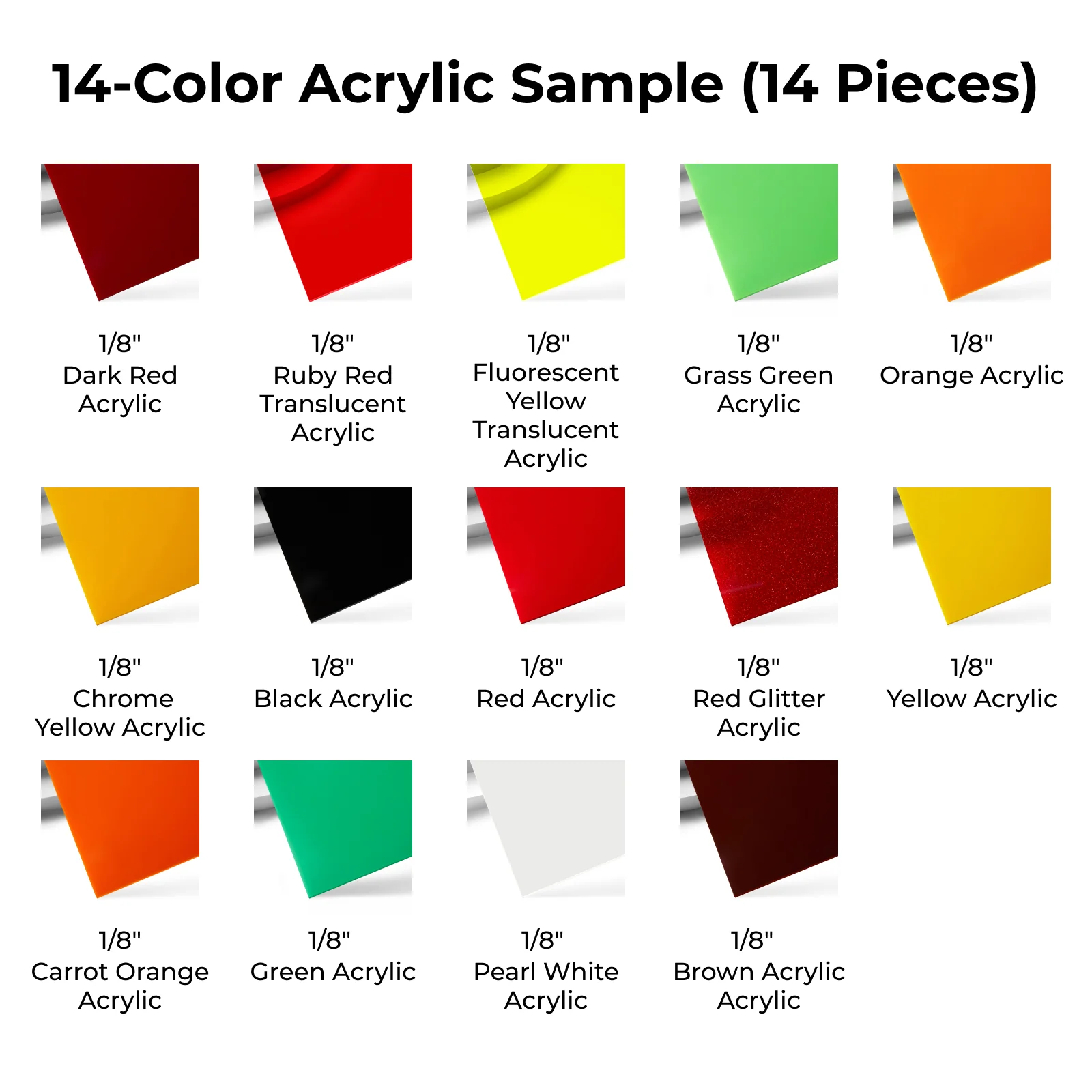 1/8" Diode Laser Cutting Acrylic Sample Set (14pcs) - Image 4