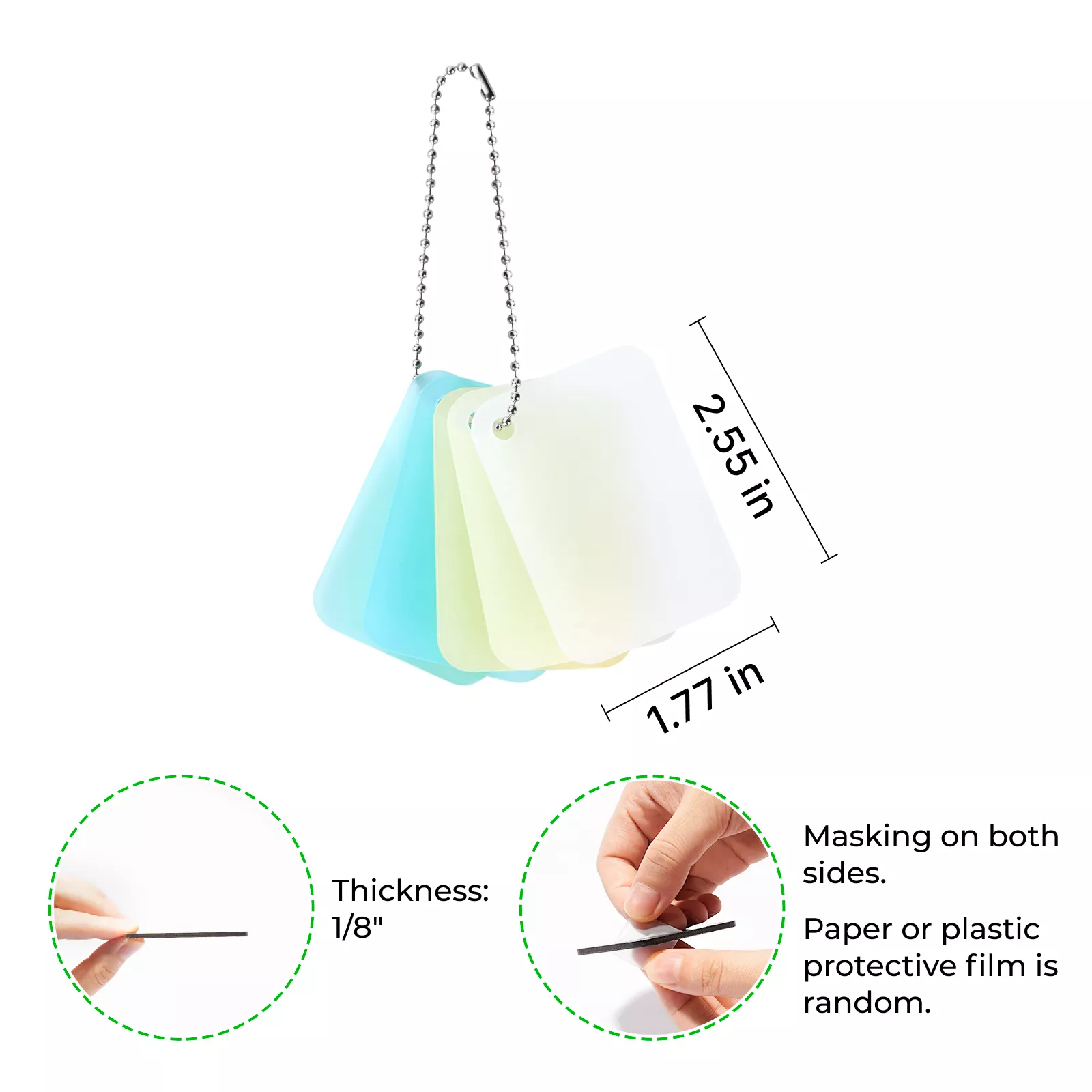 1/8" Glow in the Dark Acrylic Sample Set (5pcs) - Image 3