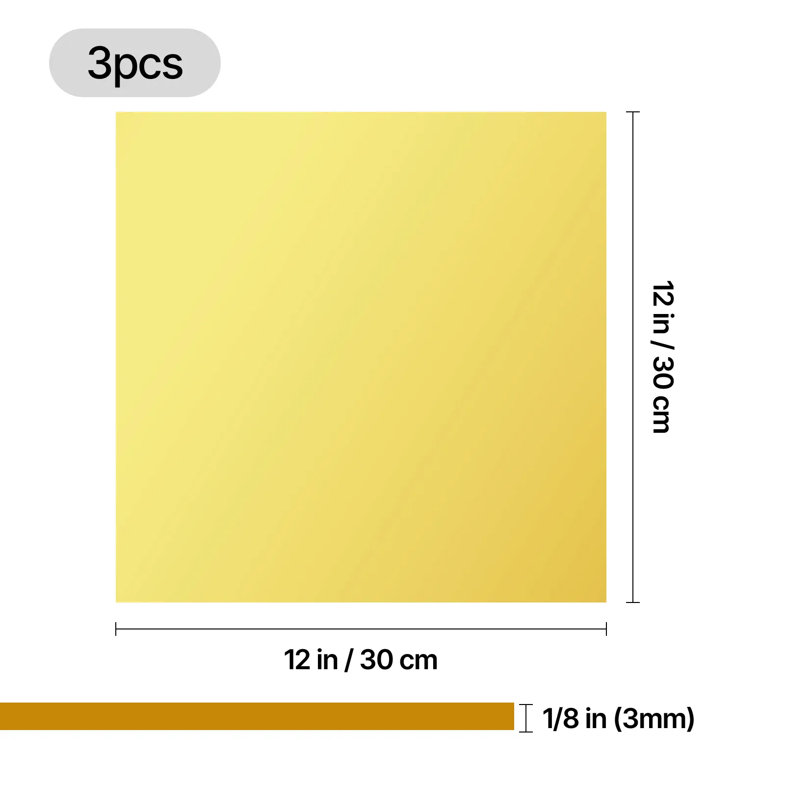 1/8" Gold Metallic Acrylic Sheet Plexiglass (3pcs) - Image 3