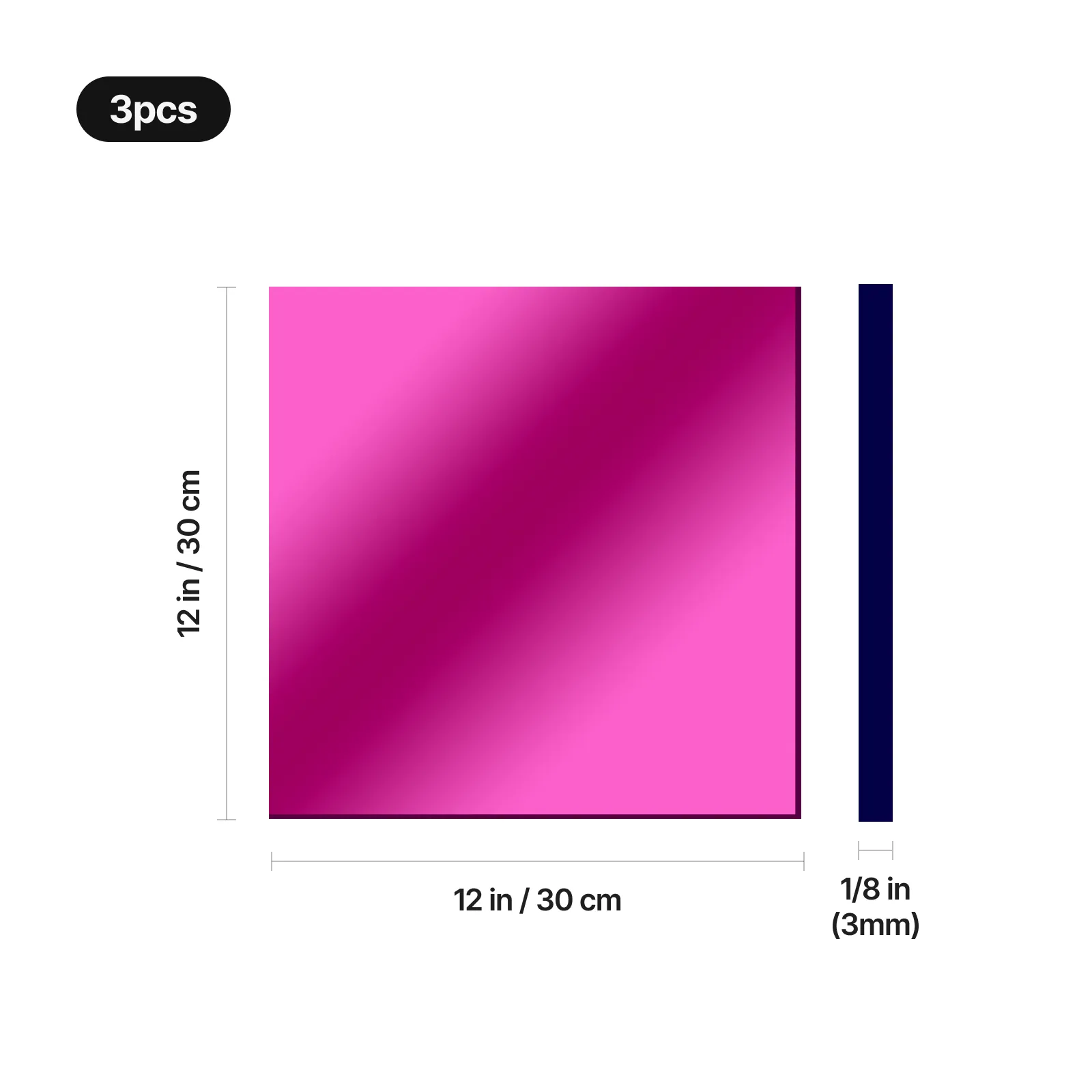 1/8" Mirror Acrylic Plexiglass Sheet - Image 3