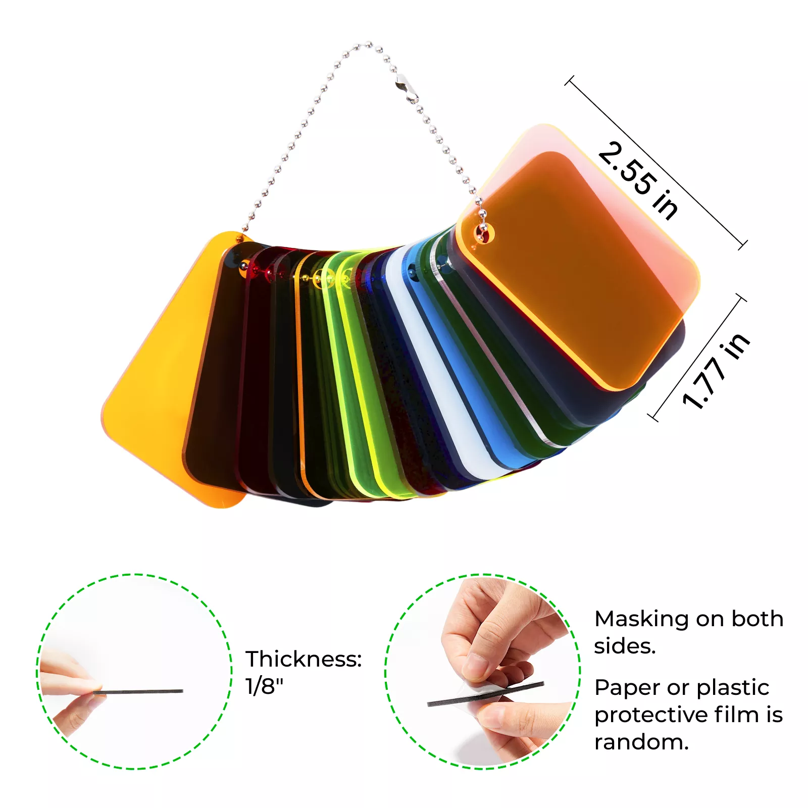 1/8" Transparent Acrylic Sample Set (15pcs) - Image 3