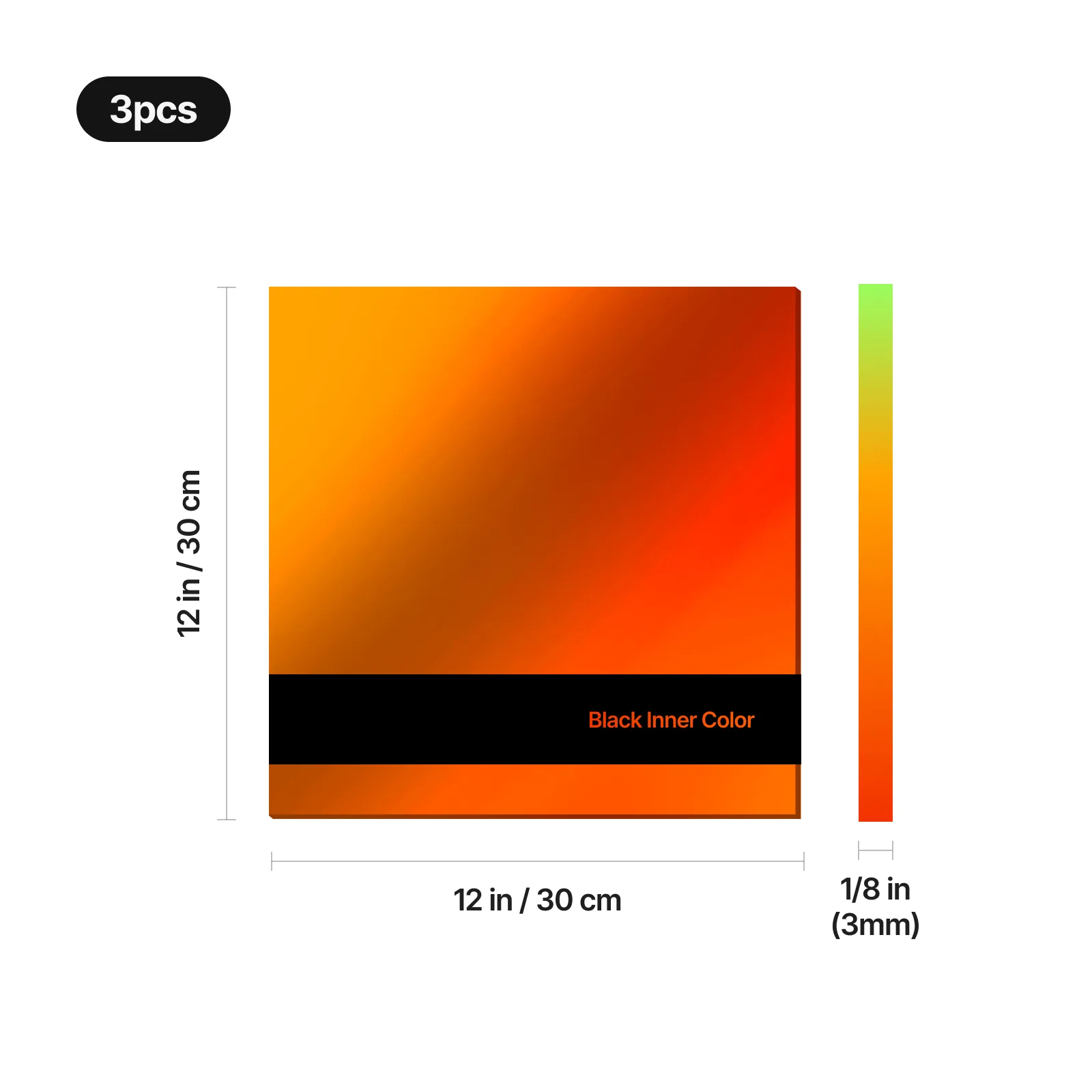 1/8" Two-Tone Glossy Acrylic Sheet Plexiglass (3pcs) - Image 10