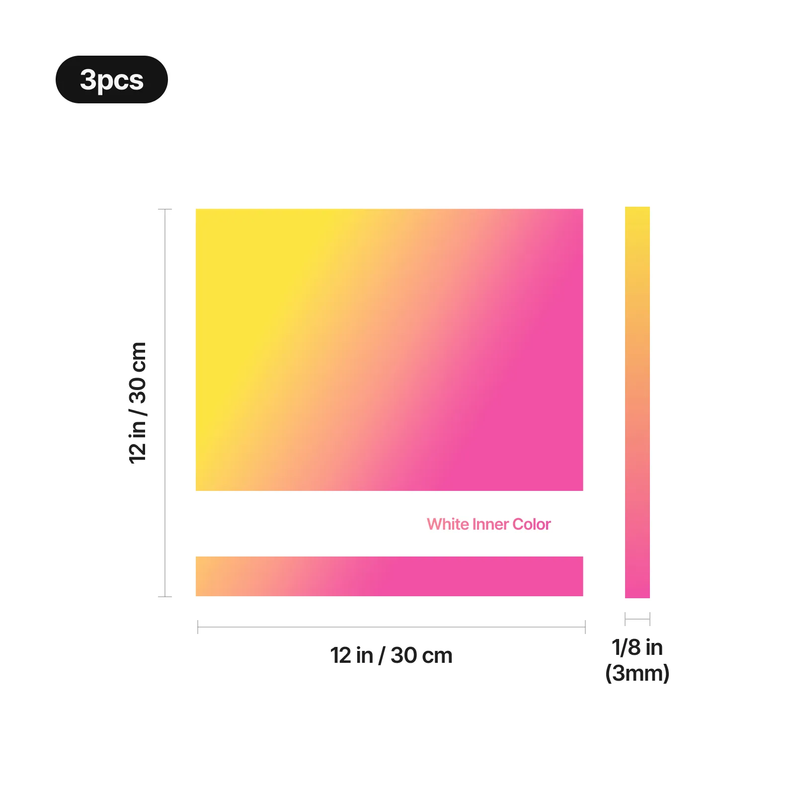 1/8" Two-Tone Glossy Acrylic Sheet Plexiglass (3pcs) - Image 5