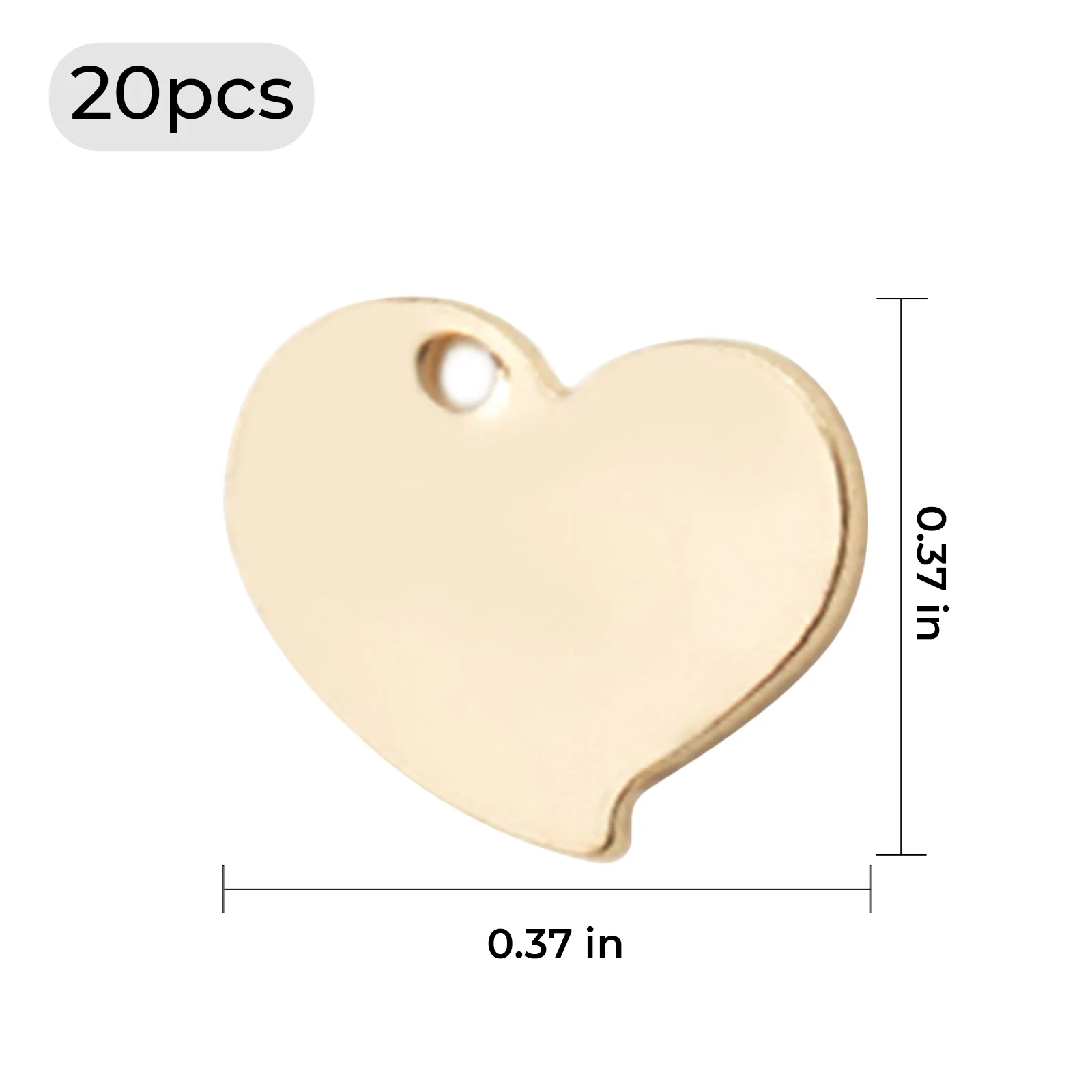 18K Gold Plated Heart-shaped Pendant (20pcs) - Image 3