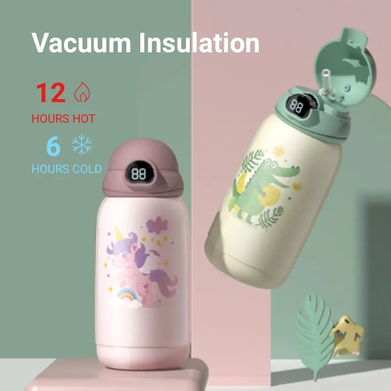 20oz Cute Water Bottle with LED Temperature Display - Image 3