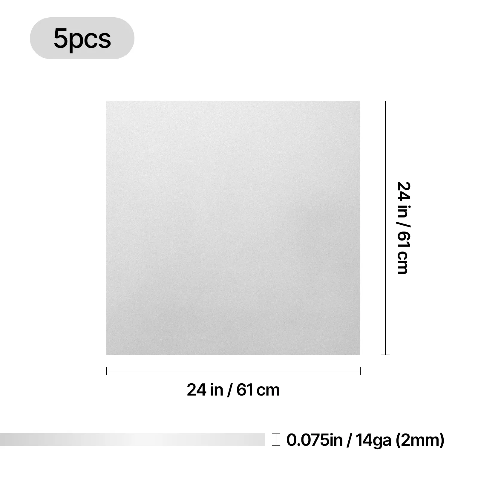 24"x24"x0.08" Q235 Carbon Steel Sheet (5pcs) - Image 3