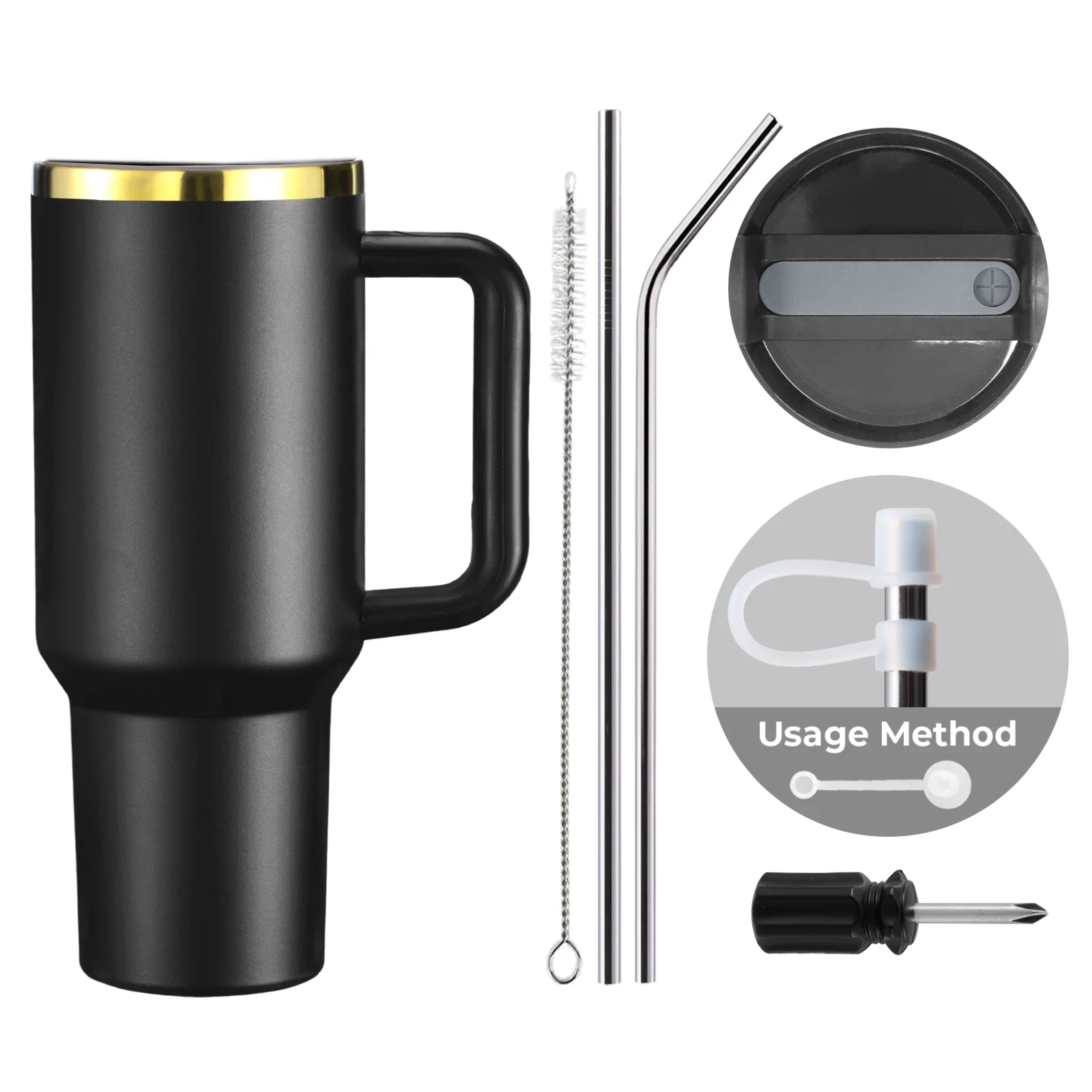 40oz Stainless Steel Tumbler with Removable Handle - Image 14