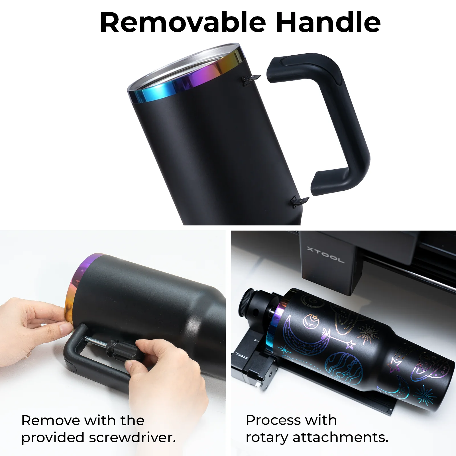 40oz Stainless Steel Tumbler with Removable Handle - Image 6