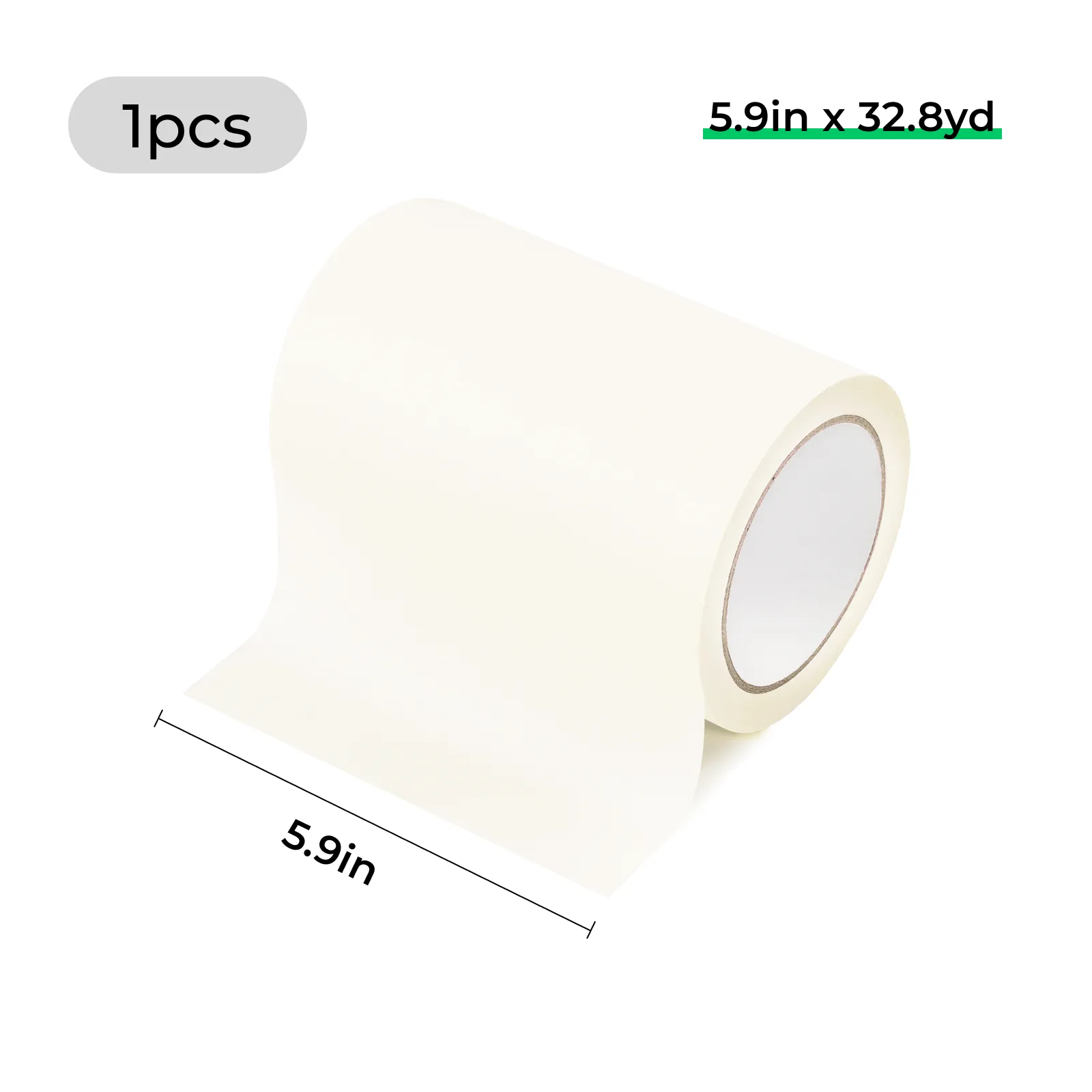 5.9in x 32.8yd Beige White Masking Tape - Image 3