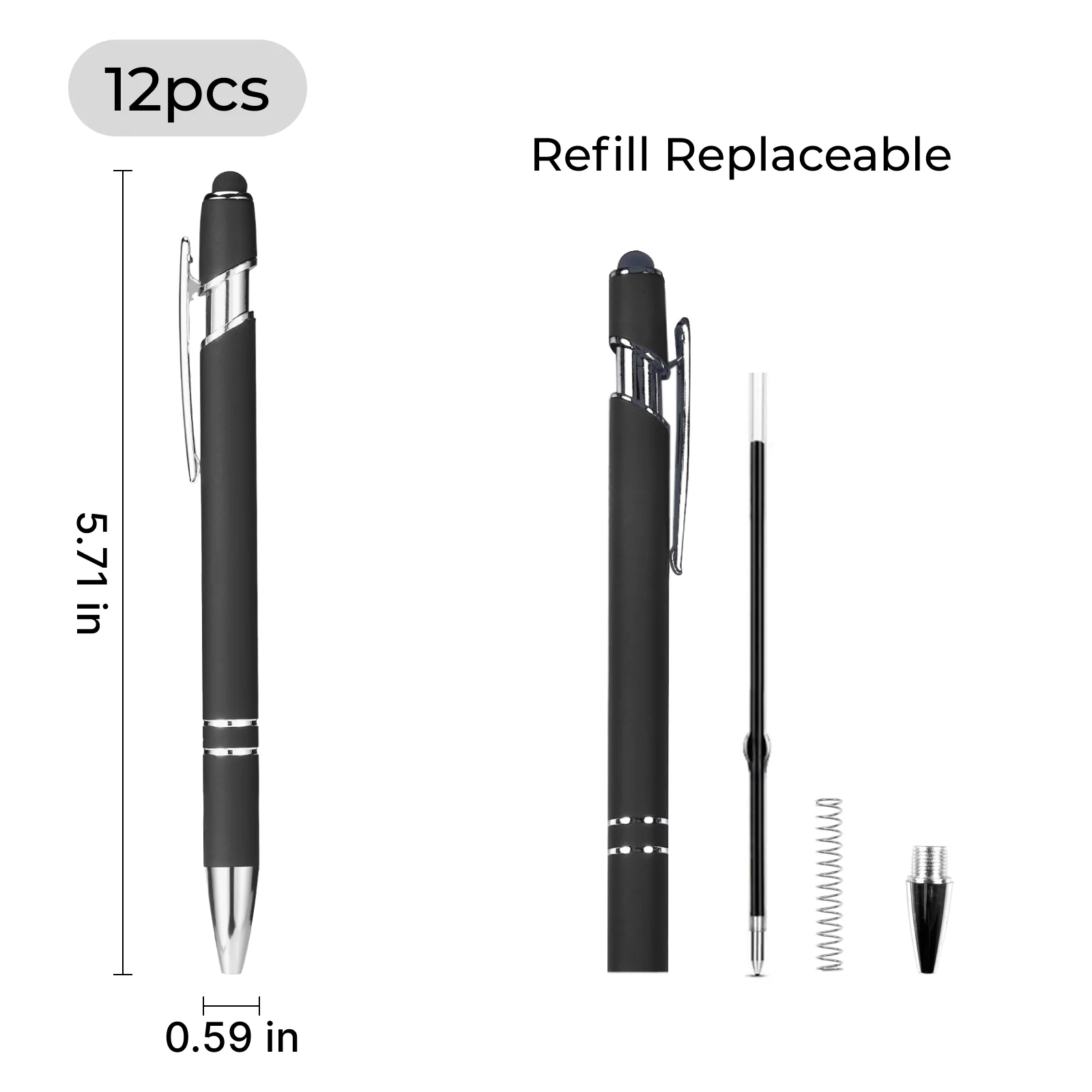 Ballpoint Pens with Stylus (12pcs) - Image 3