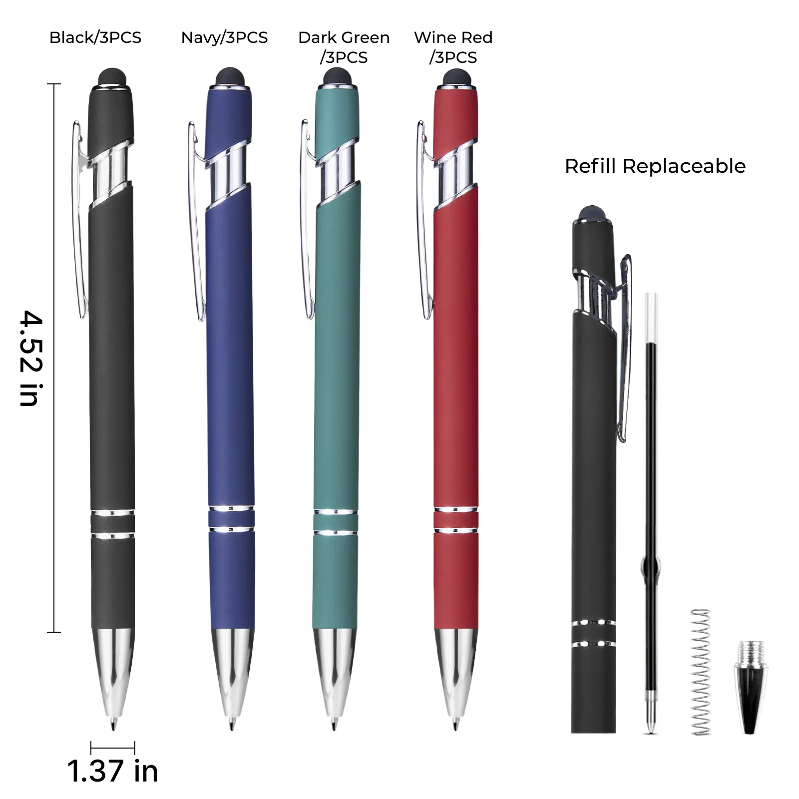 Ballpoint Pens with Stylus (12pcs) - Image 9