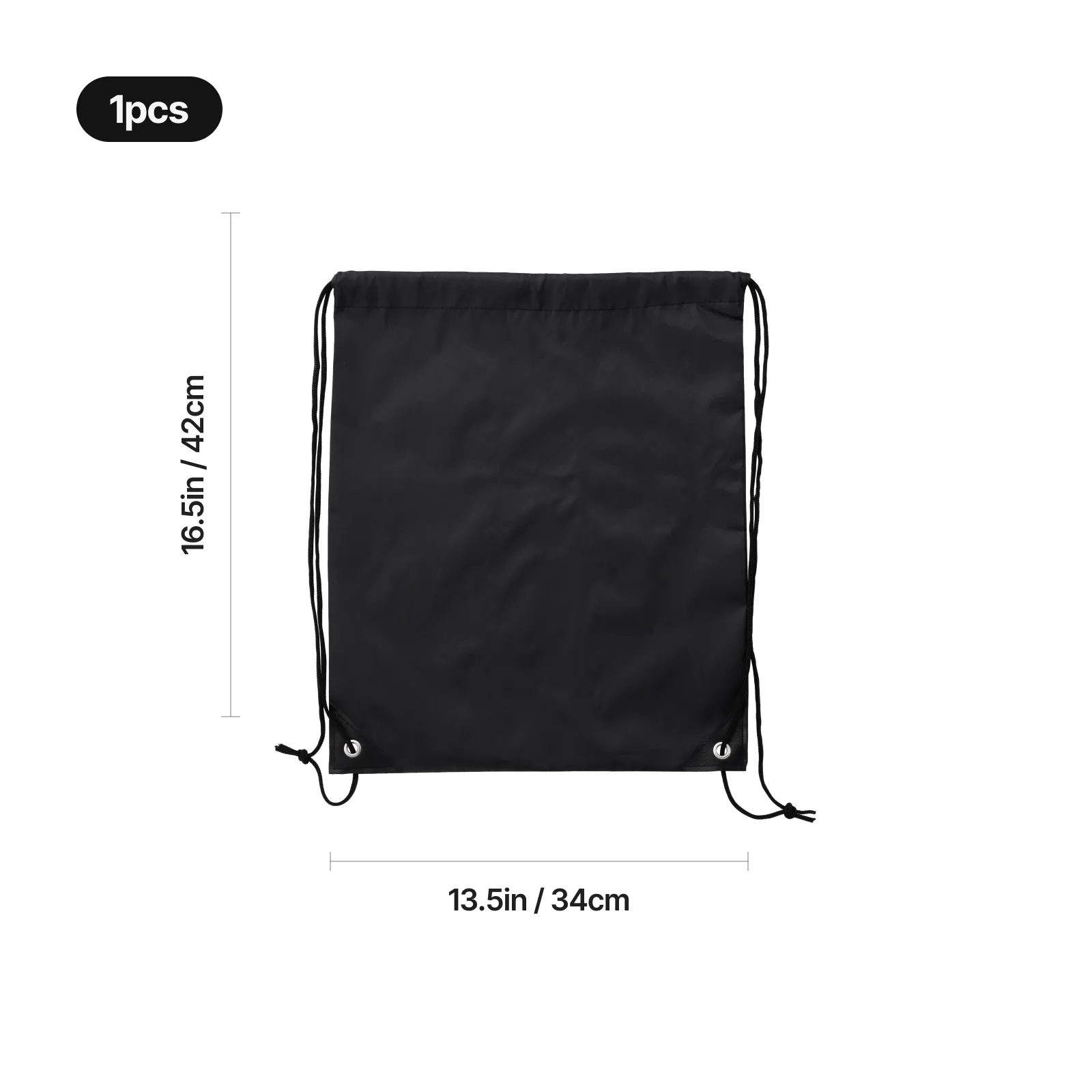 Black Drawstring Bag (1pcs) - Image 3