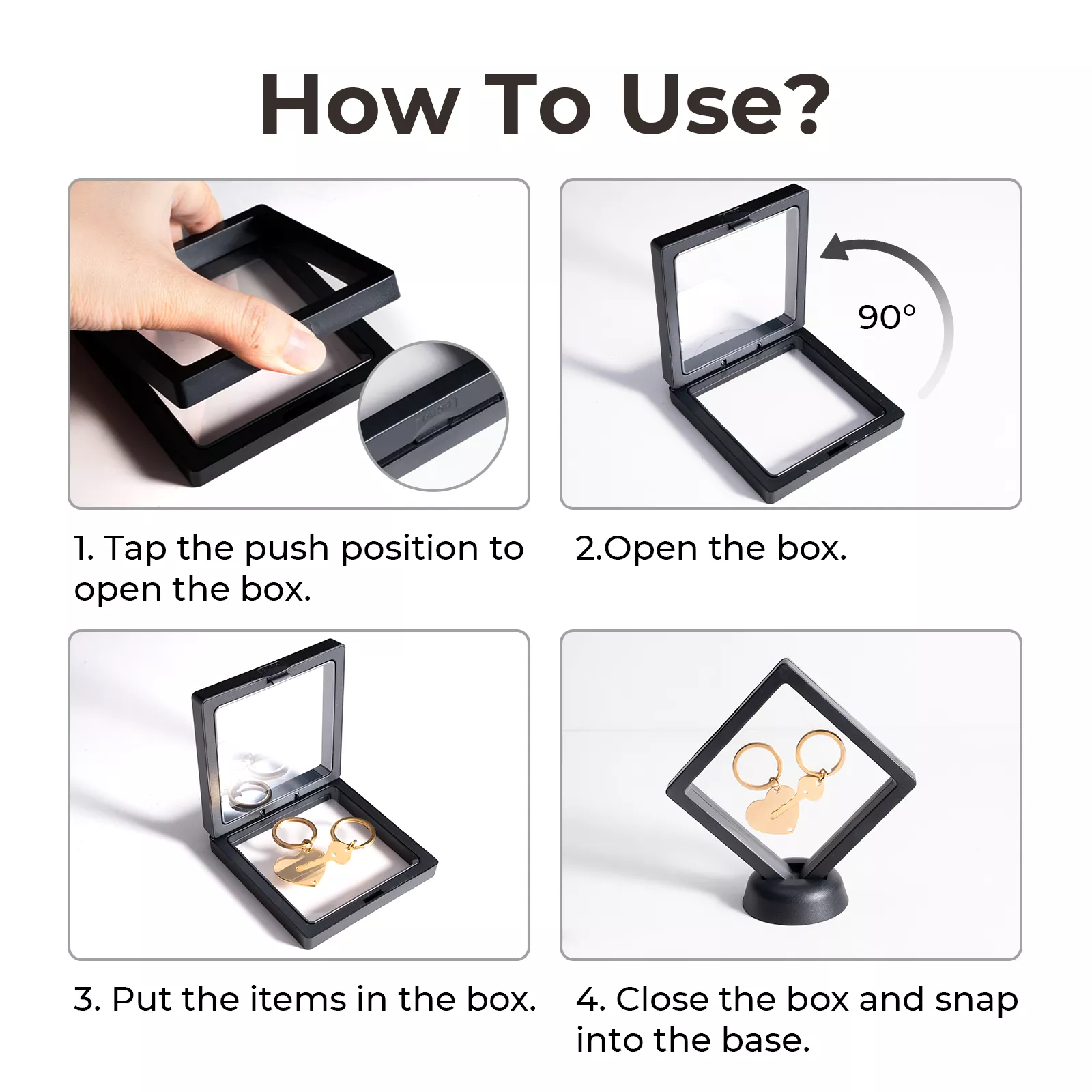 Black Floating Frame with Stand (10pcs) - Image 6