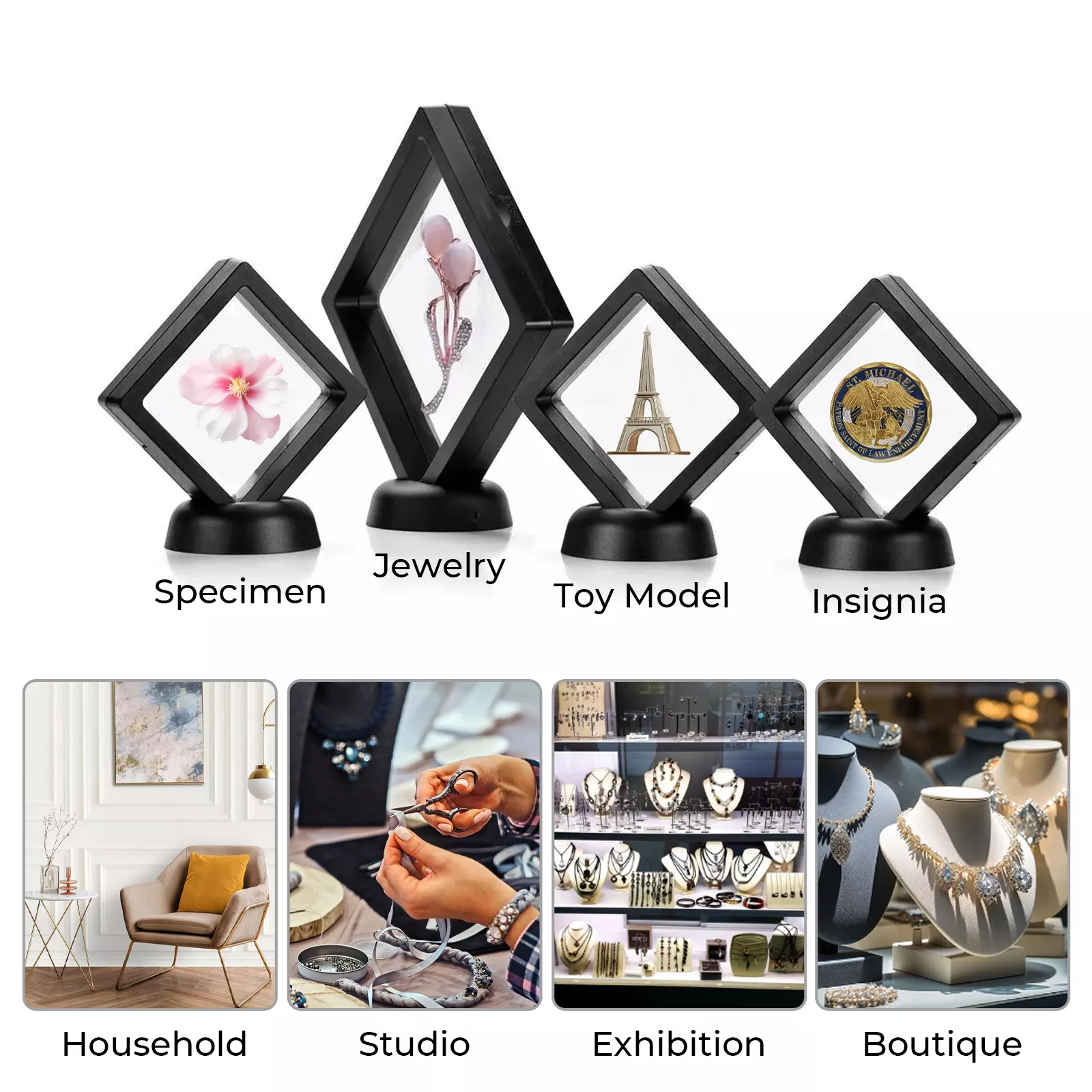 Black Floating Frame with Stand (10pcs) - Image 5