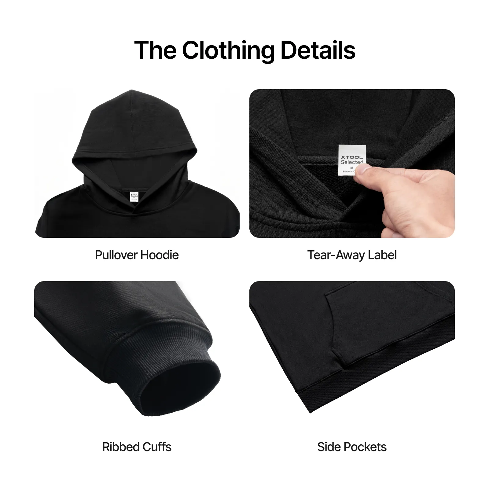Black Premium Heavyweight Pima Cotton Hoodie - Image 6