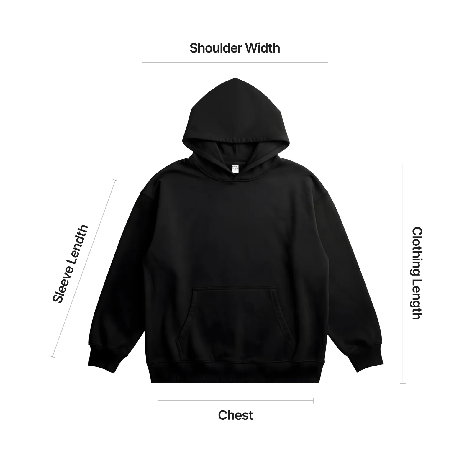 Black Premium Heavyweight Pima Cotton Hoodie - Image 8