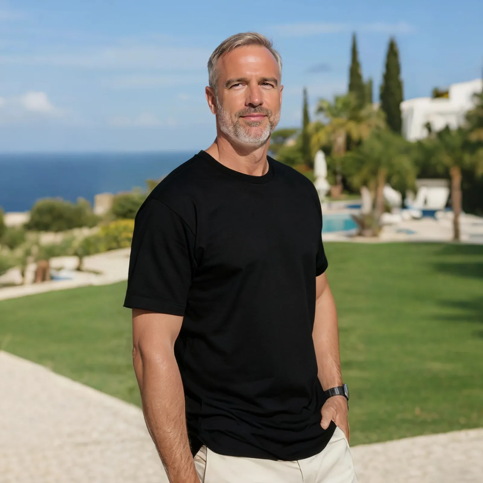 Black Stain-Resistant Pima Cotton T-Shirt - Image 3