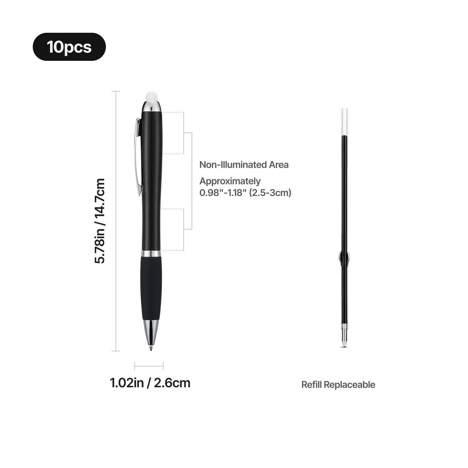 Stylus Ballpoint Pens With LED Light (10pcs) - Image 10