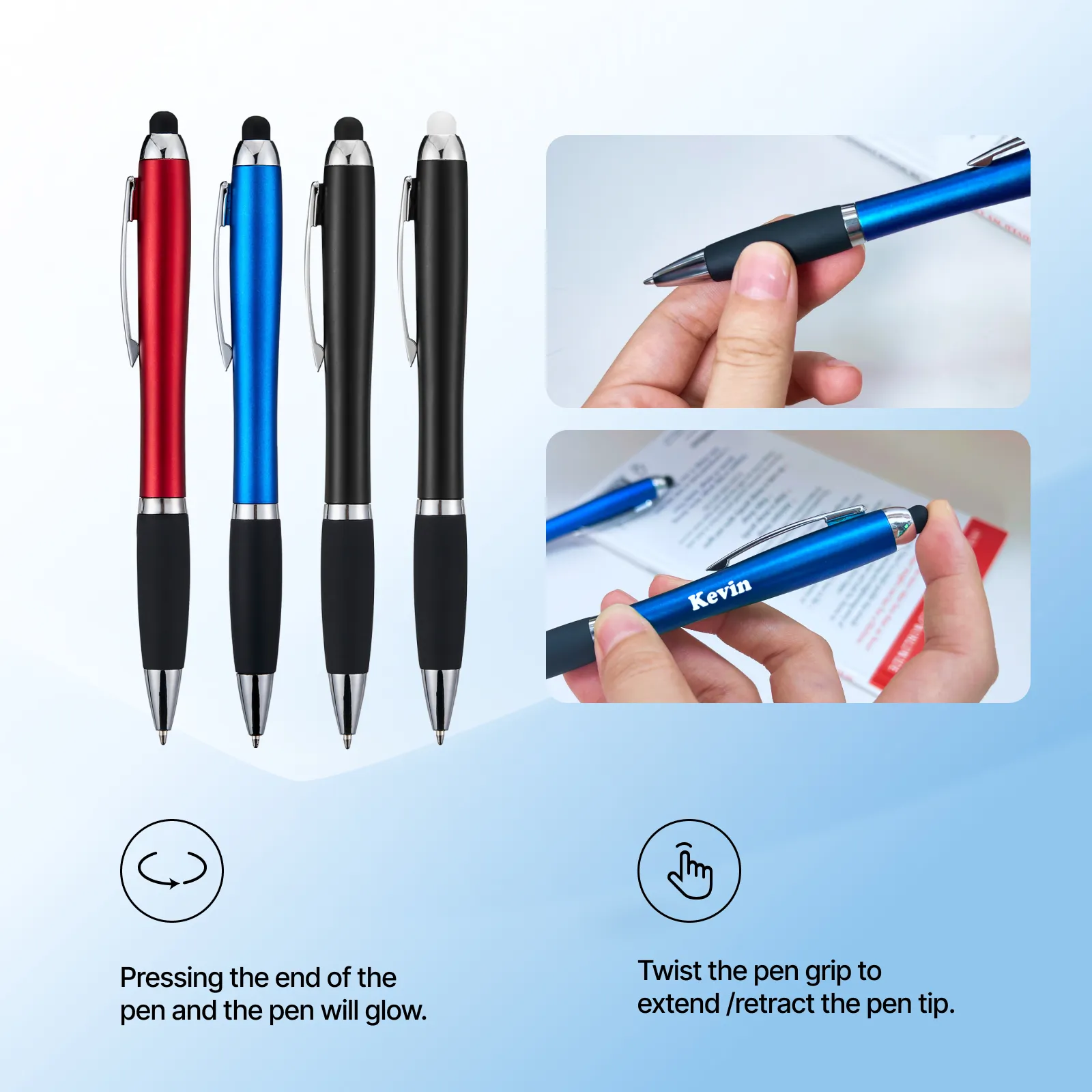 Stylus Ballpoint Pens With LED Light (10pcs) - Image 4