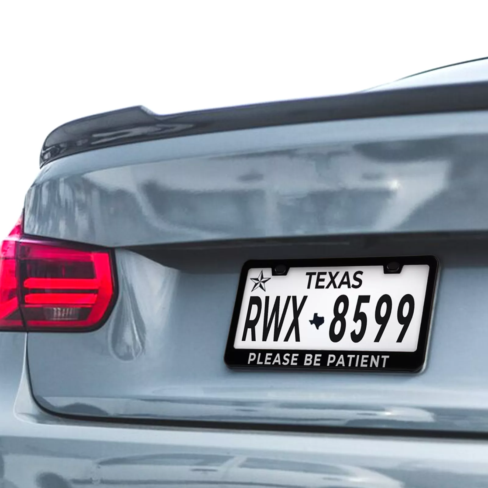 Black to Silver License Plate Frames (2pcs) - Image 2