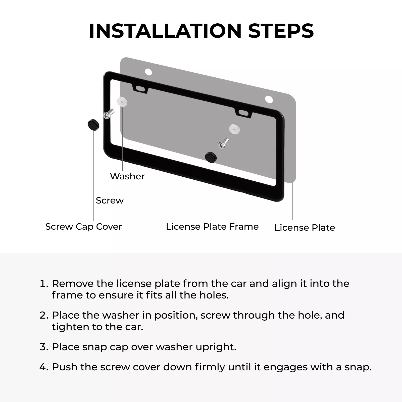 Black to Silver License Plate Frames (2pcs) - Image 4