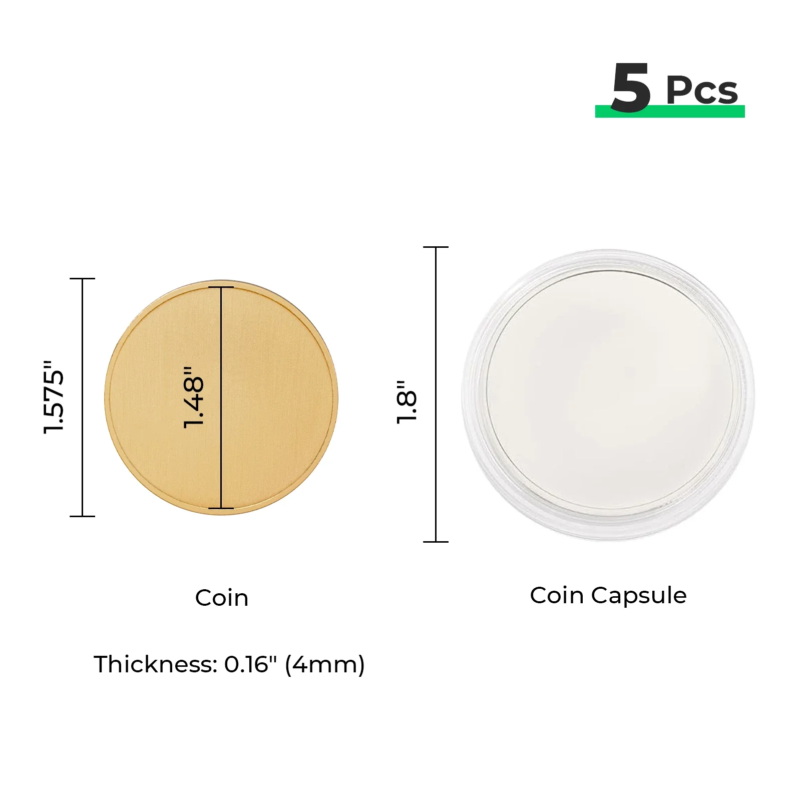 Blank Commemorative Brass Coins (5pcs) - Image 3