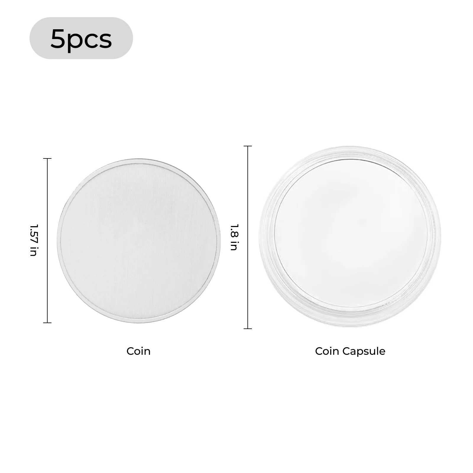 Blank Commemorative Zinc Coins (5pcs) - Image 3