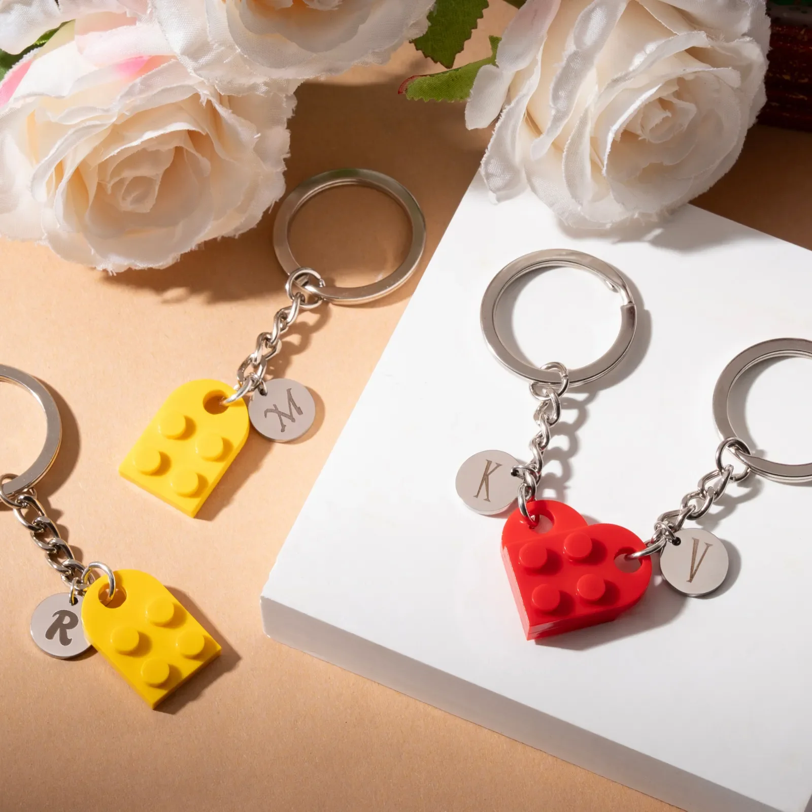 Brick Heart Initial Keychain Set (8pcs) - Image 2