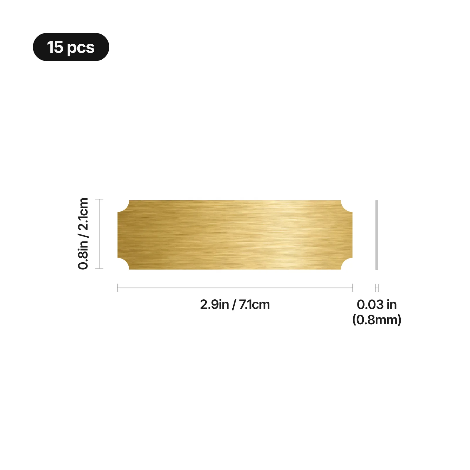 Brushed Gold Stainless Steel Blank Name Plates (15pcs) - Image 3