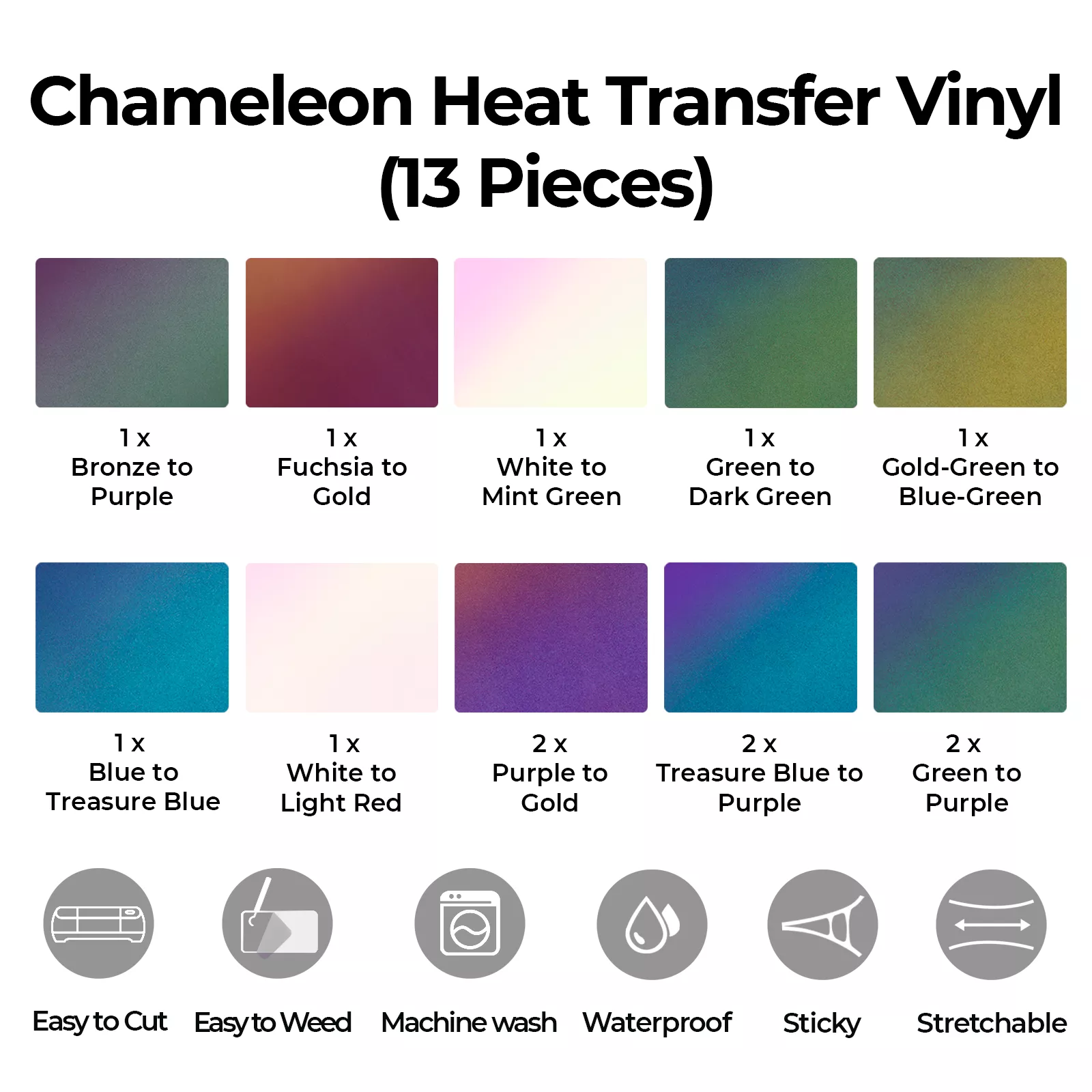 Chameleon Heat Transfer Vinyl (13pcs) - Image 3