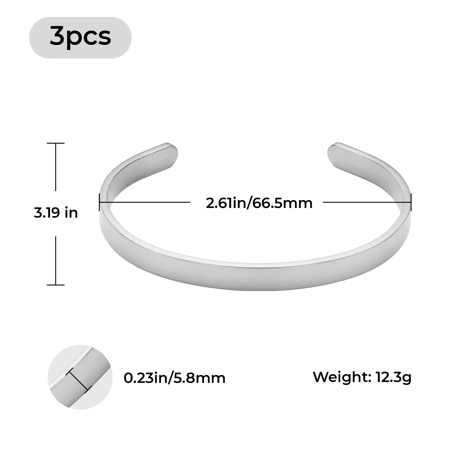 Cuff Bracelet (3pcs) - Image 3