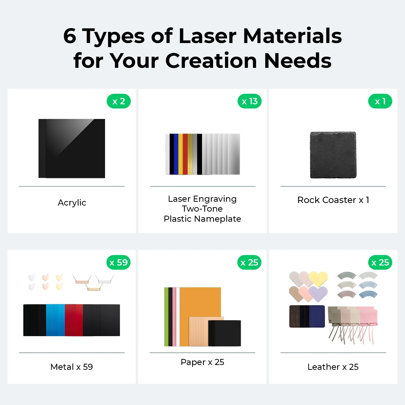 xTool F1/F2 Material Explore Kit (125pcs) - Image 4