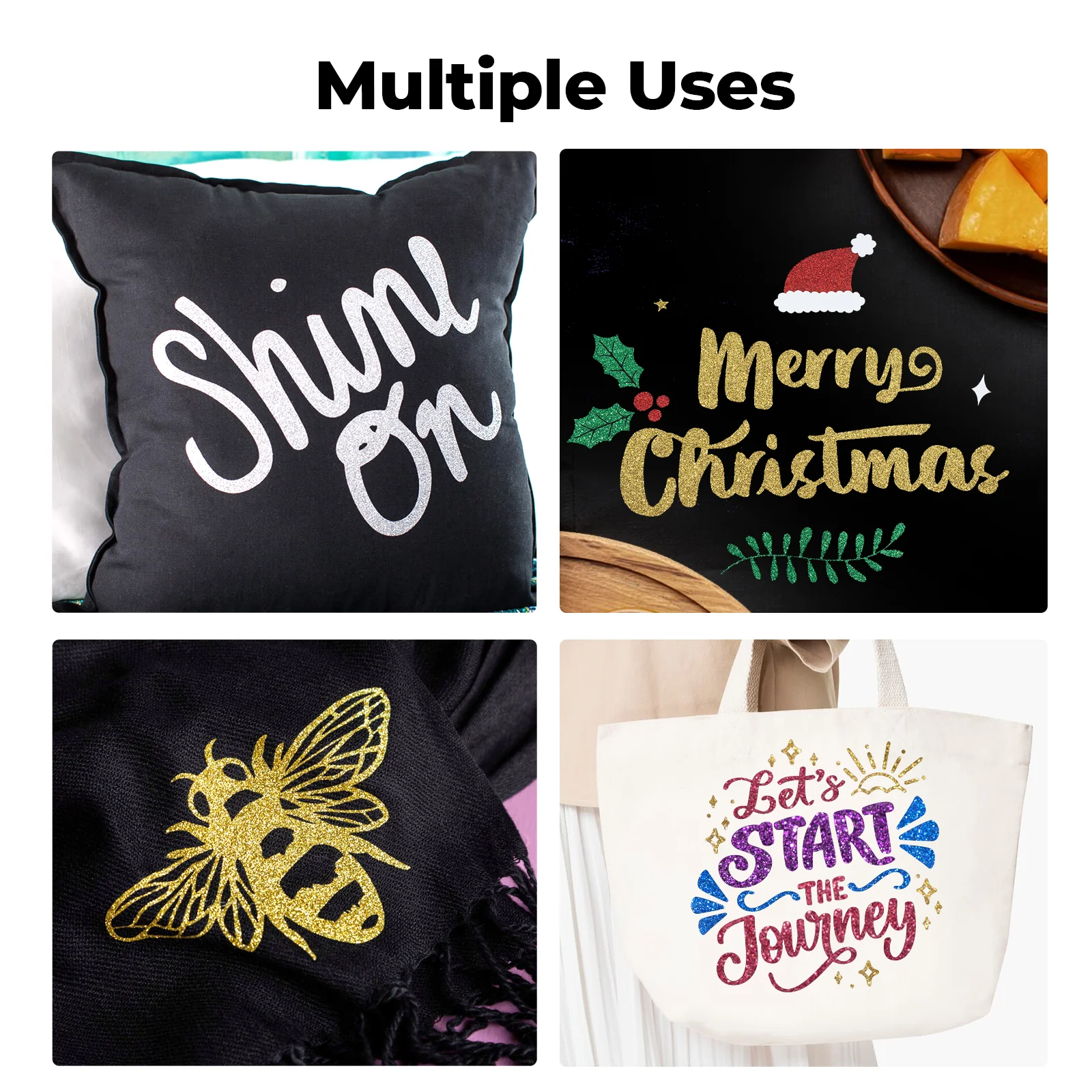 Glitter Heat Transfer Vinyl (16pcs) - Image 2