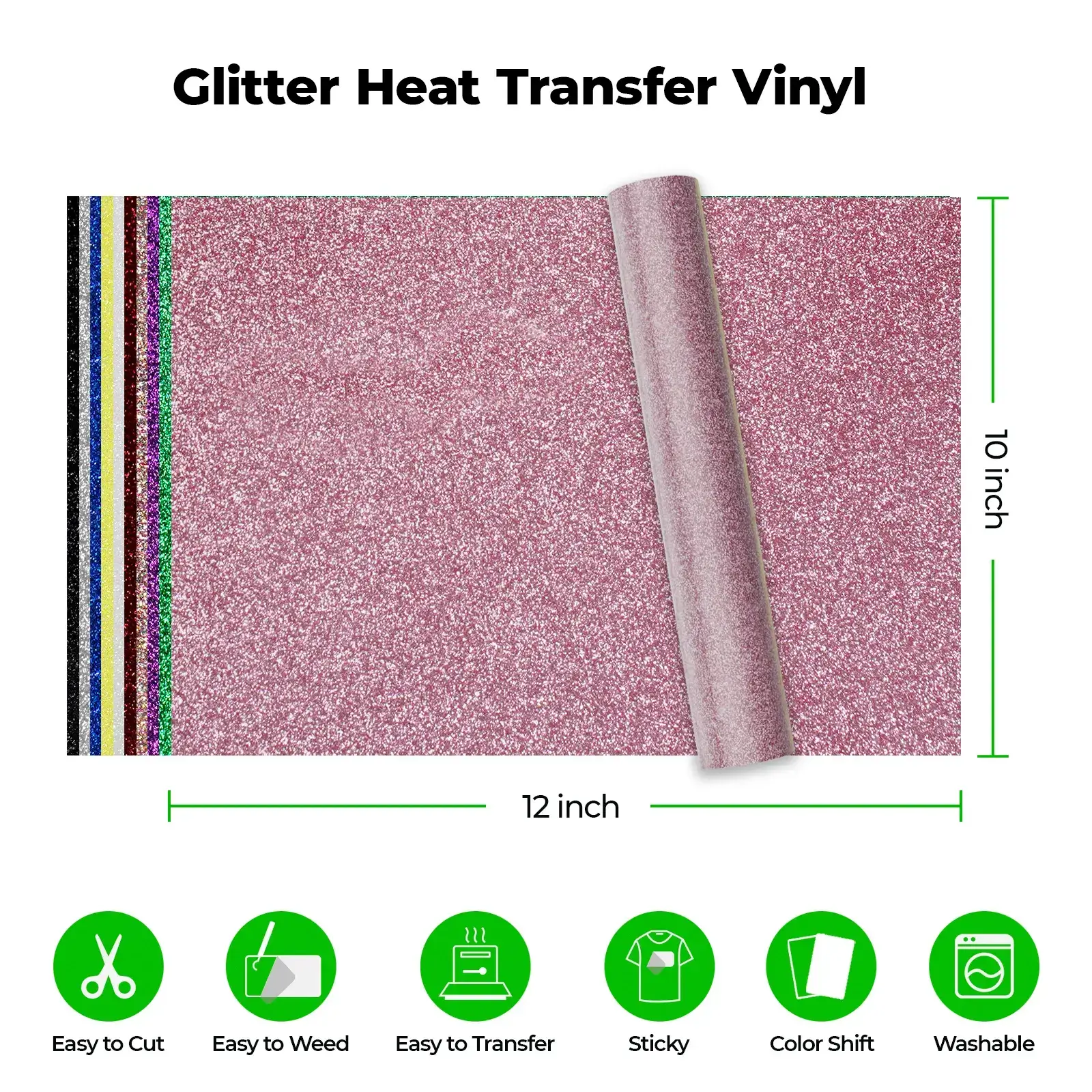 Glitter PET Heat Transfer Vinyl (30pcs) - Image 5