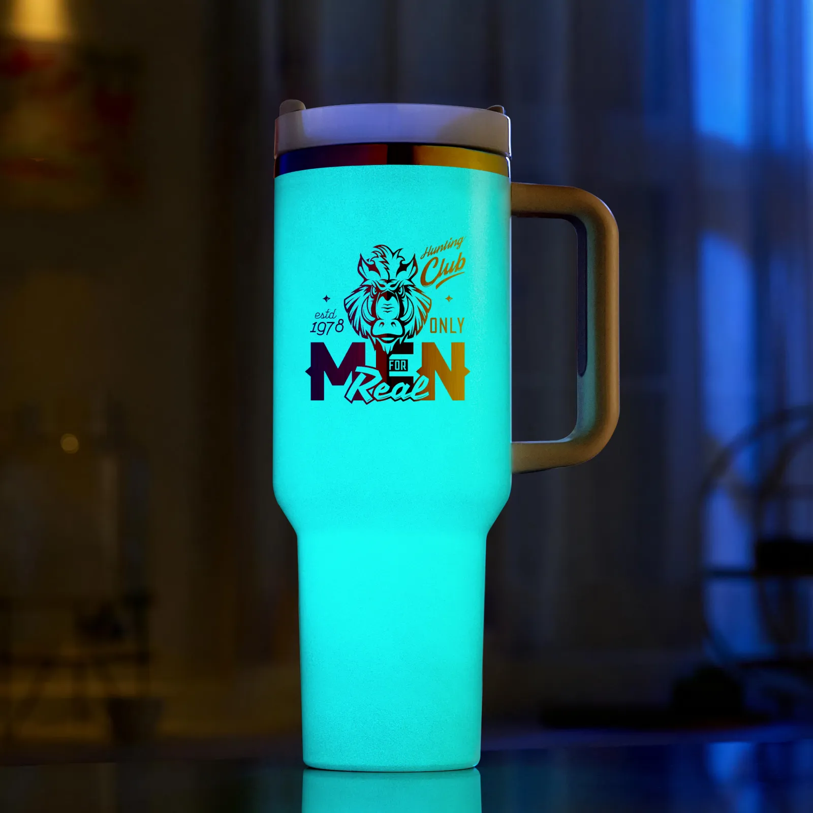 40oz Glow in the Dark Stainless Steel Tumbler with Handle - Image 35