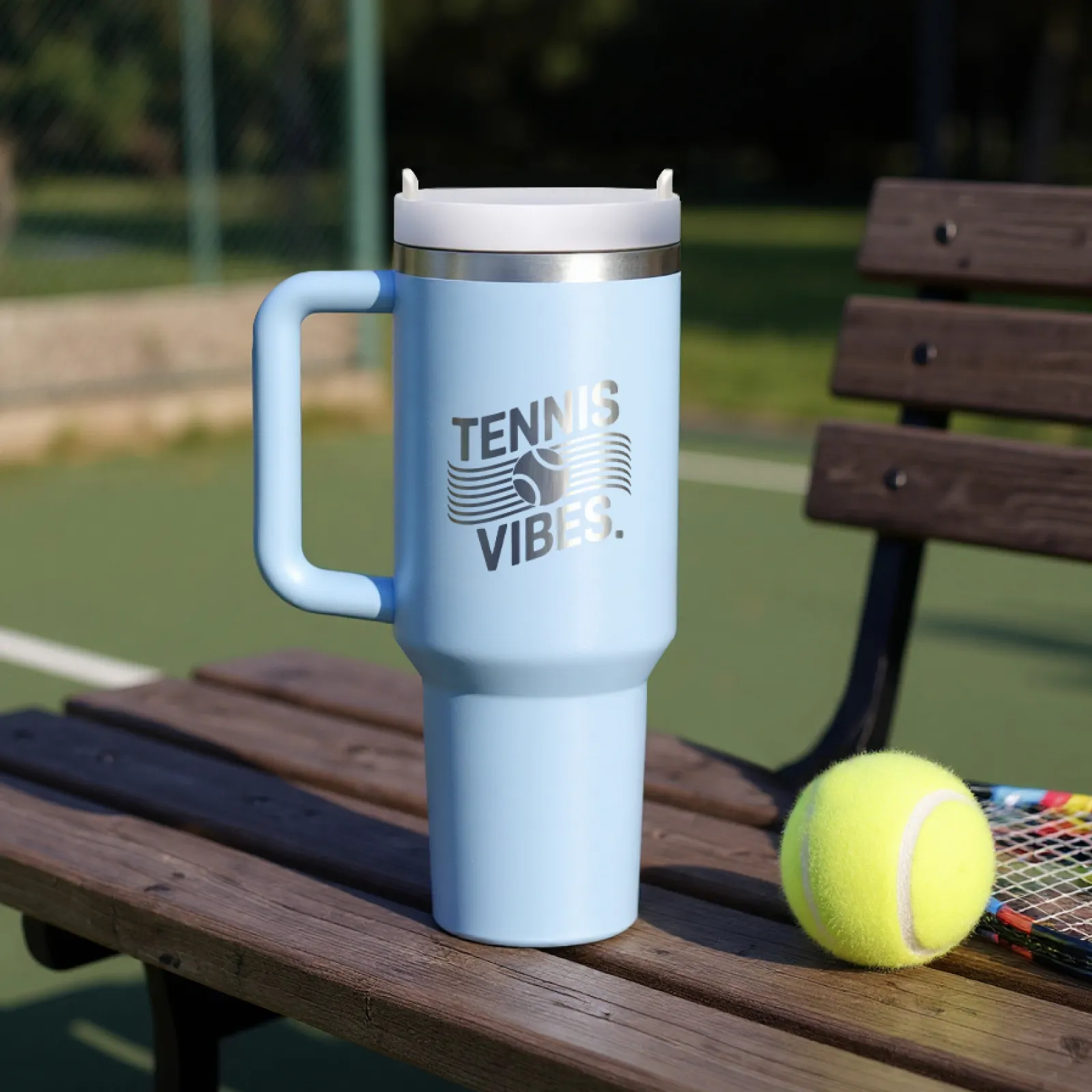 40oz Glow in the Dark Stainless Steel Tumbler with Handle - Image 4
