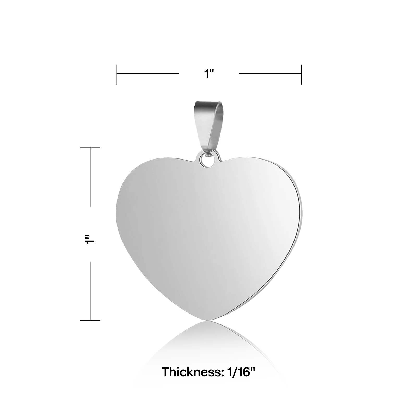 Heart Stainless Steel Tag for Laser Engraving (10pcs) - Image 3