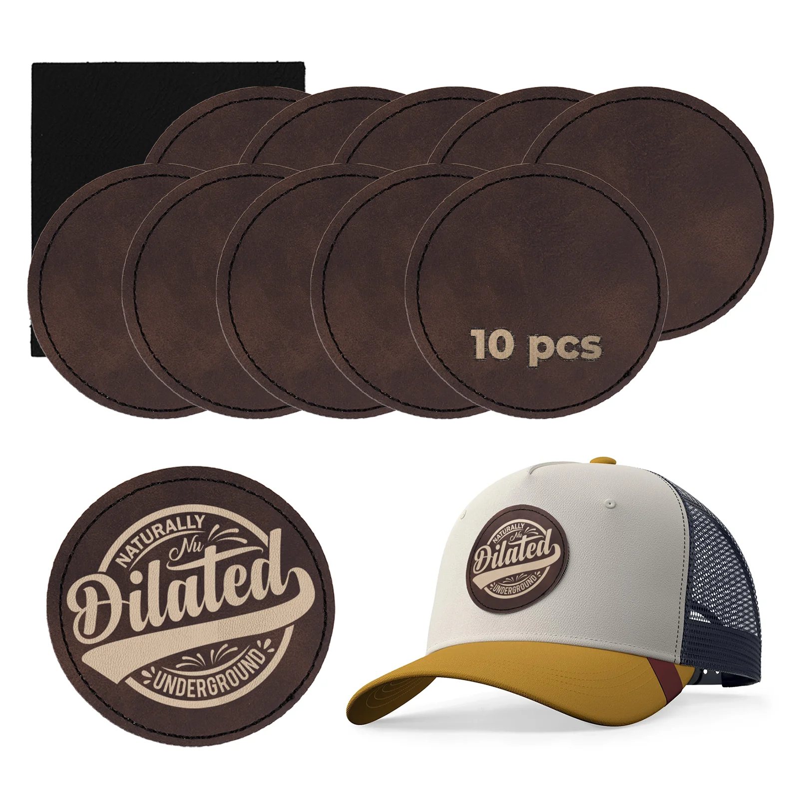Round Laserable PU Iron-on Patch (10pcs) - Image 14