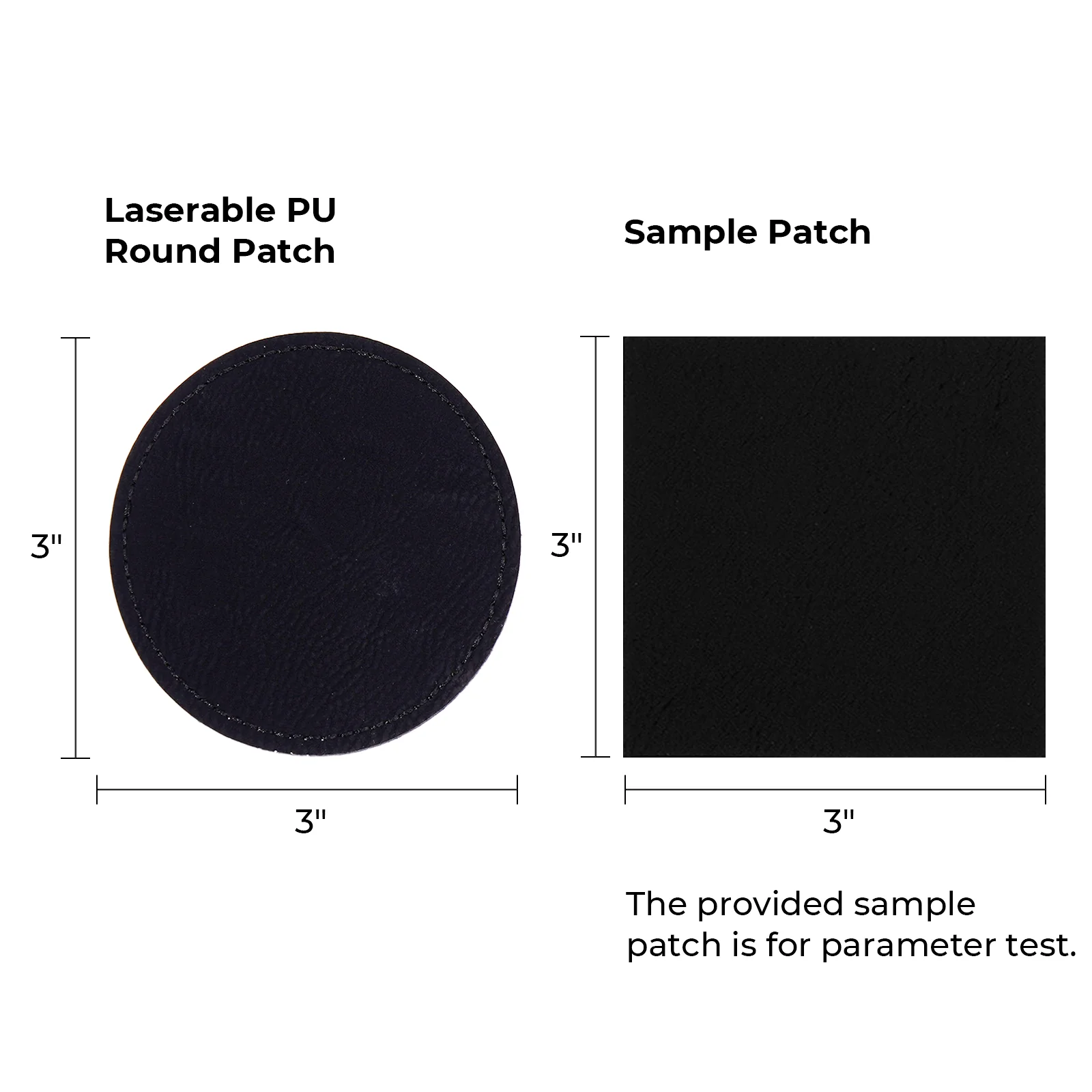 Round Laserable PU Iron-on Patch (10pcs) - Image 3