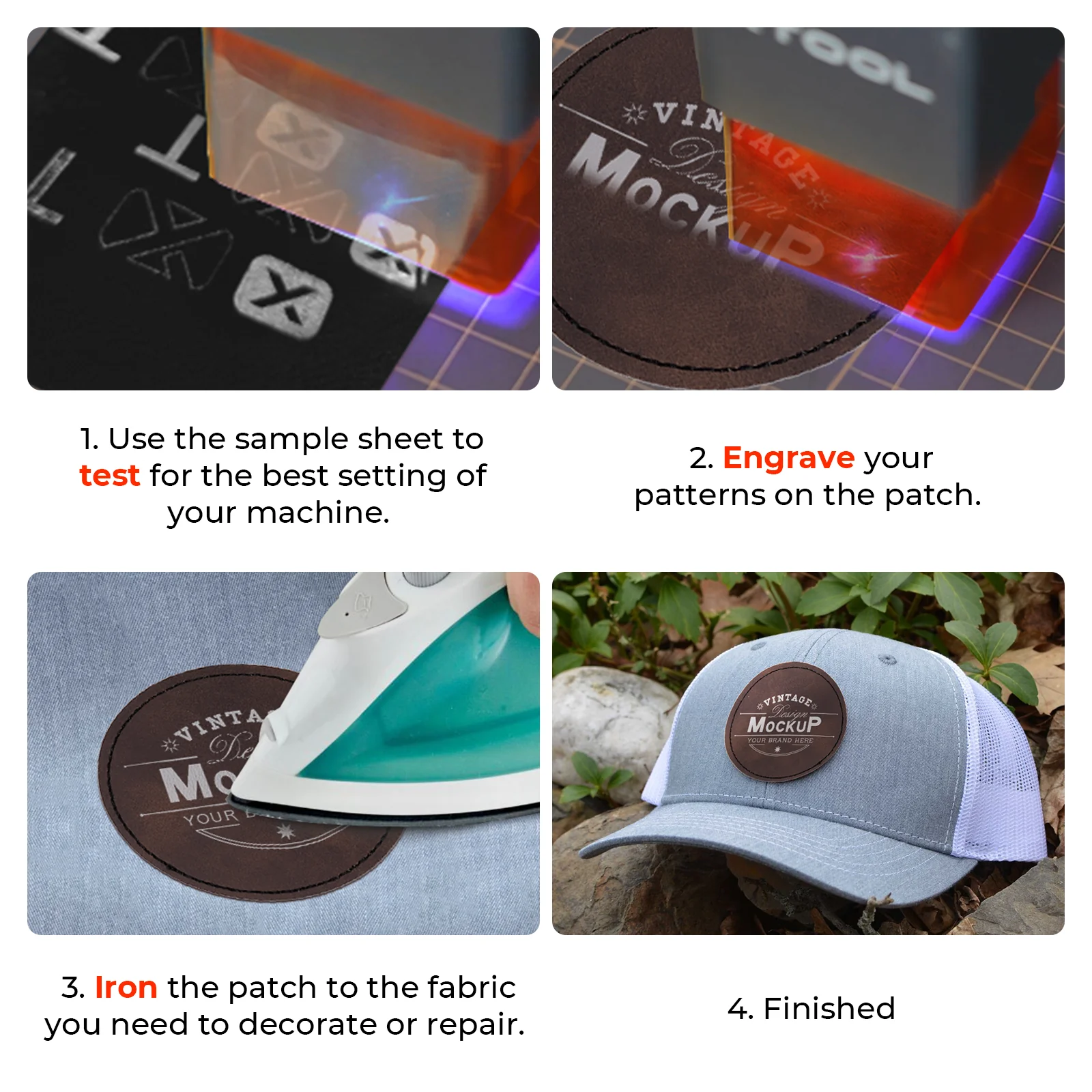 Round Laserable PU Iron-on Patch (10pcs) - Image 5
