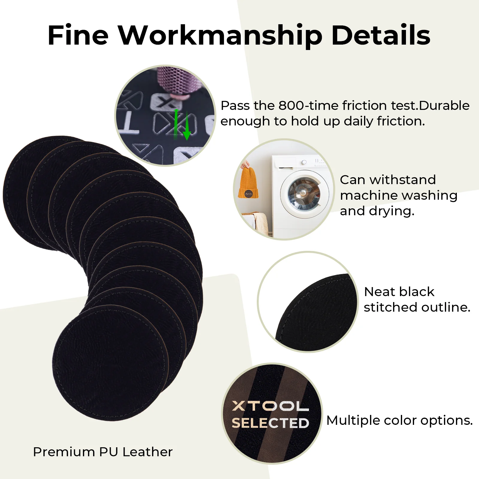 Round Laserable PU Iron-on Patch (10pcs) - Image 6