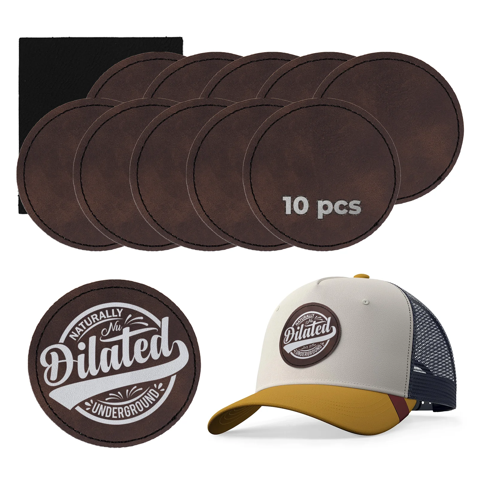 Round Laserable PU Iron-on Patch (10pcs) - Image 8