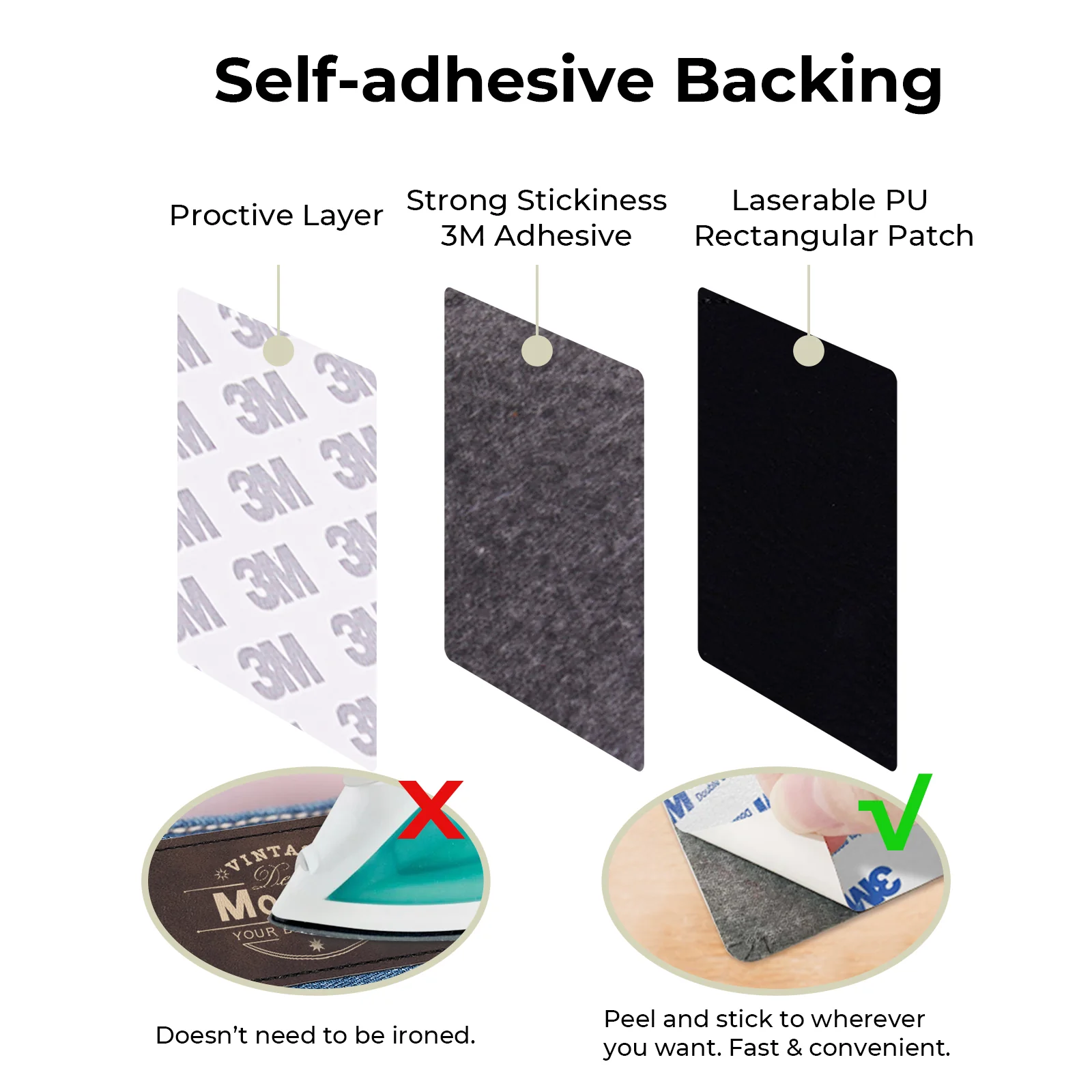 Laserable PU Rectangular Patch (10pcs) - Image 8